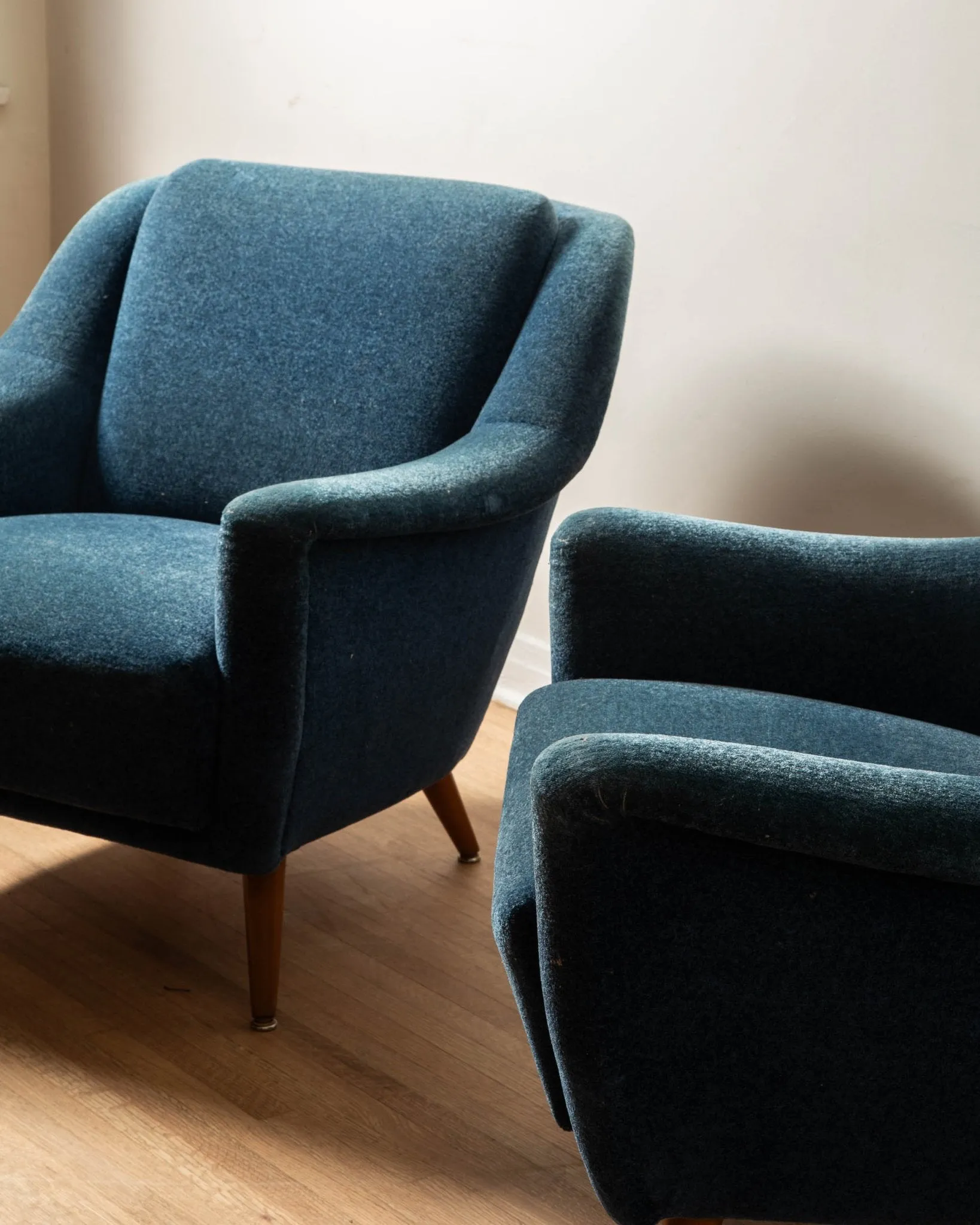 1960's German Mohair Lounge Chairs (Pair)