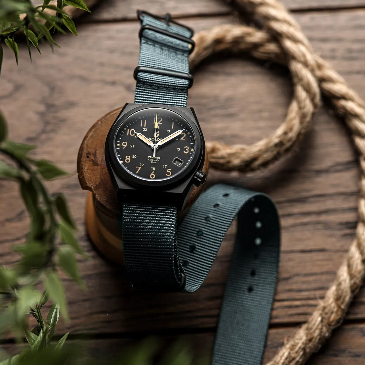 1973 British Military Watch Strap: CADET - Admiralty Grey, IP Black