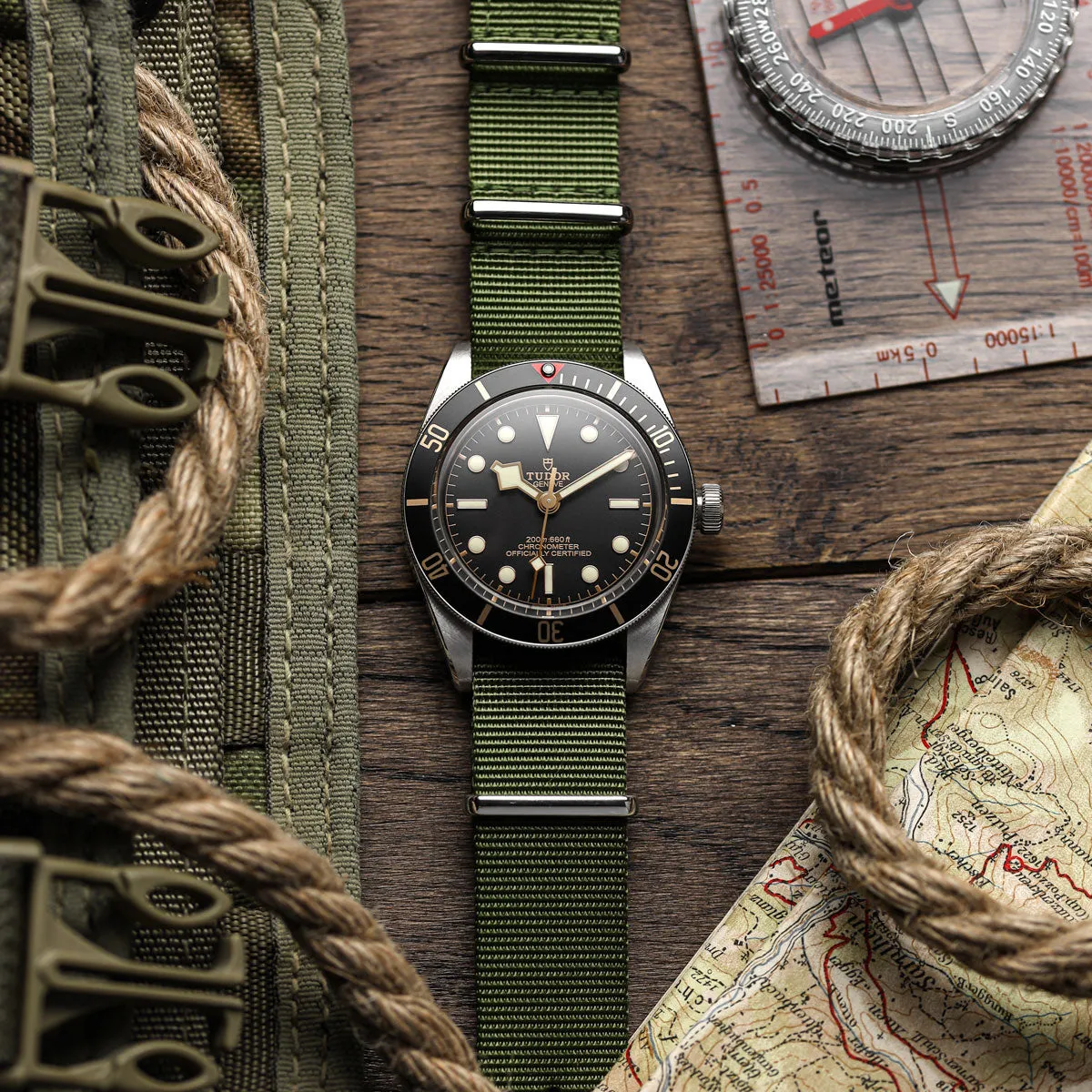1973 British Military Watch Strap: CADET - Admiralty Grey, IP Black