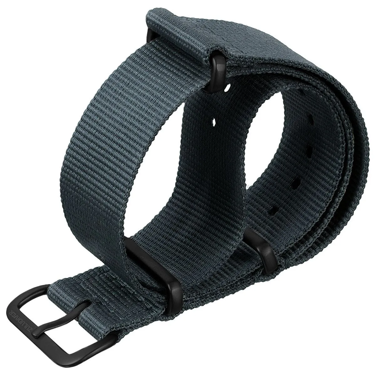 1973 British Military Watch Strap: CADET - Admiralty Grey, IP Black