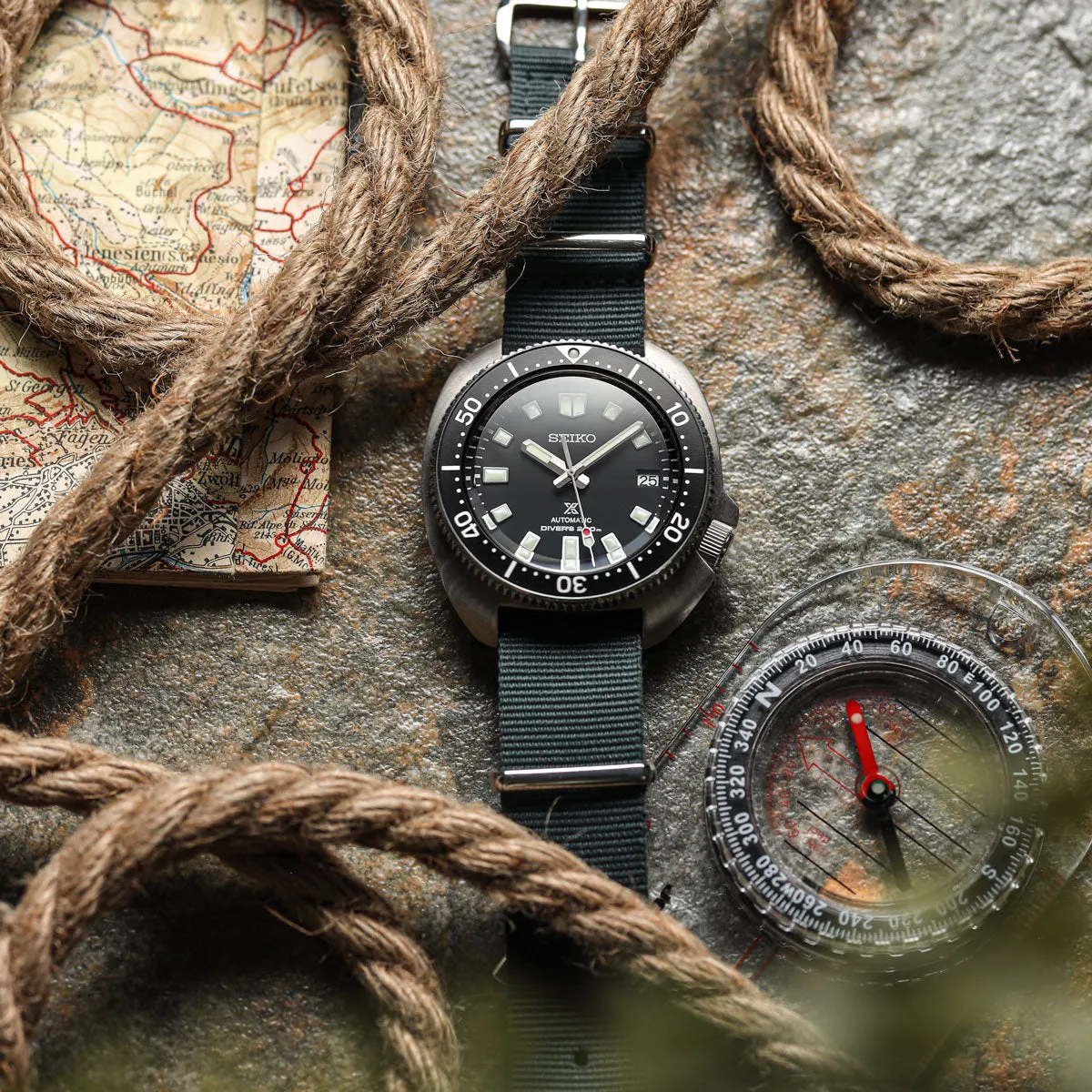1973 British Military Watch Strap: CADET - Admiralty Grey, IP Black