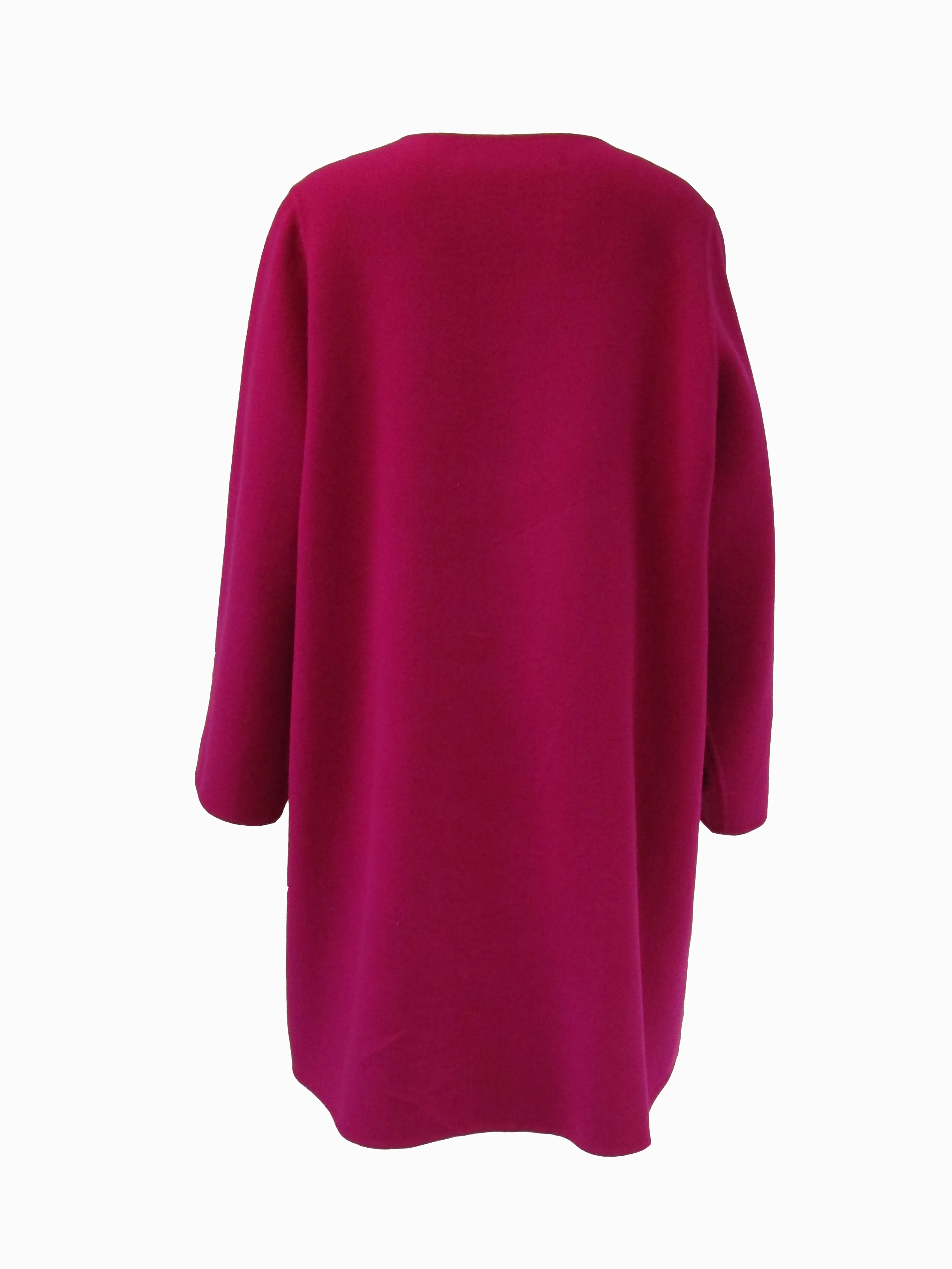 1980s Carolyne Roehm Fuschia Wool Oversized Coat and Shawl