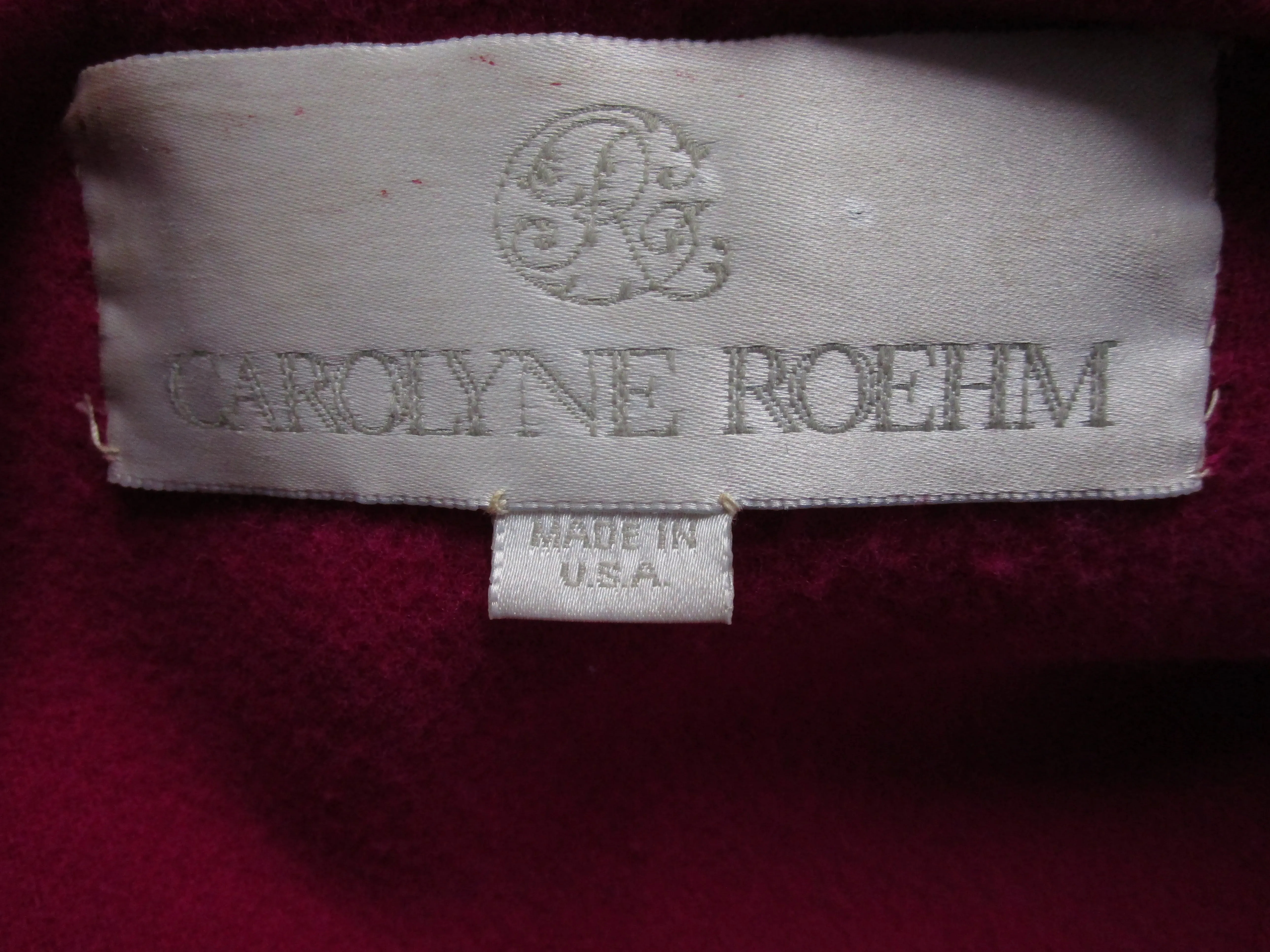 1980s Carolyne Roehm Fuschia Wool Oversized Coat and Shawl