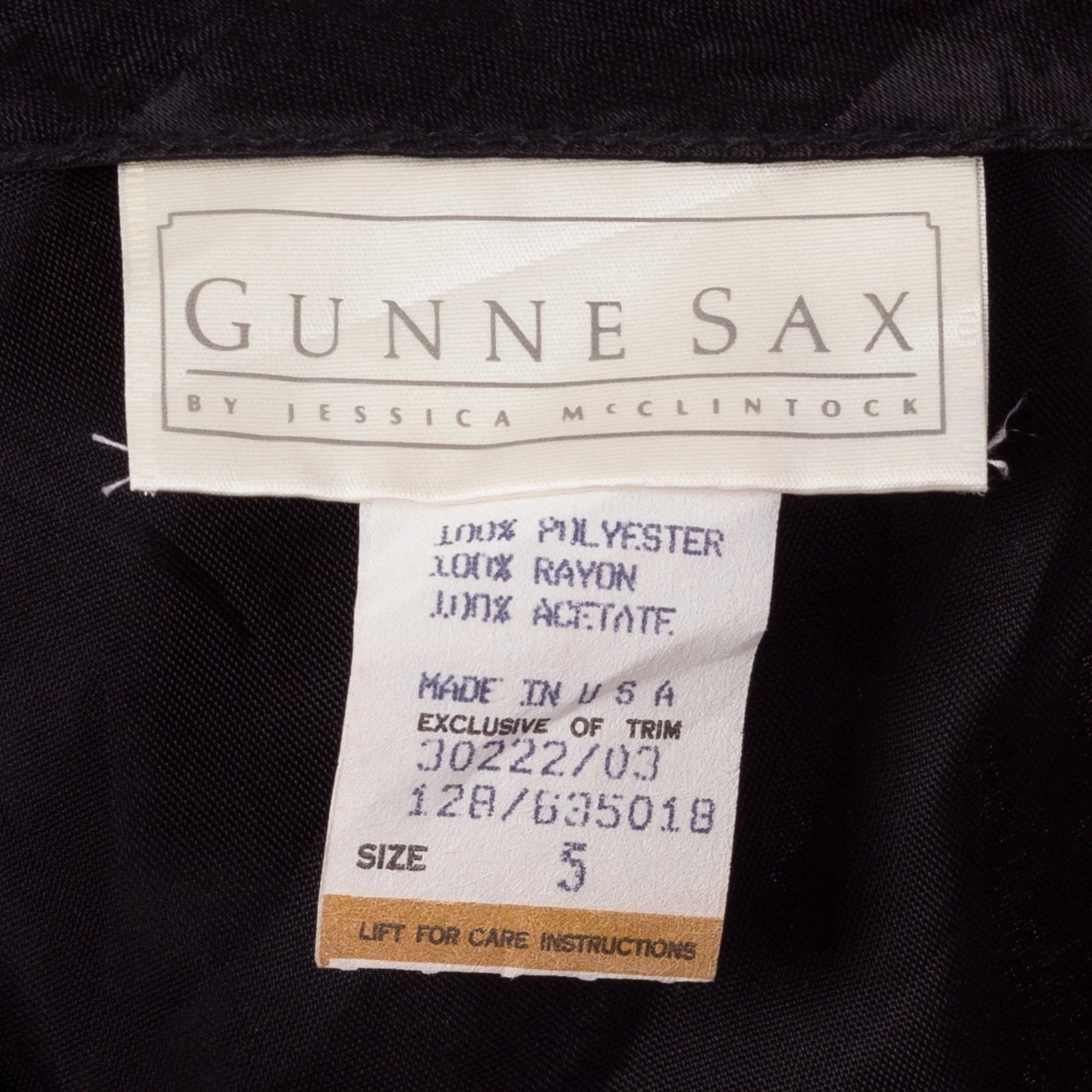 80s Gunne Sax Black Lace Low Back Party Dress - Extra Small