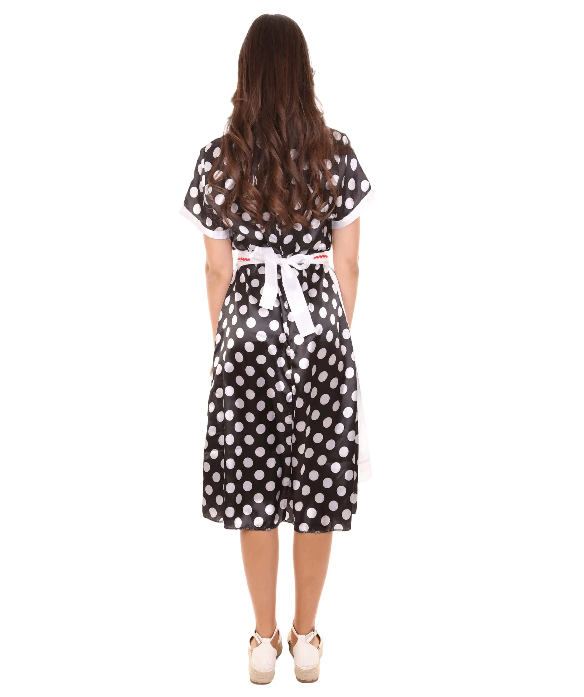 Adult Women's Polka Dot Costume | Black Halloween Cosplay Costume
