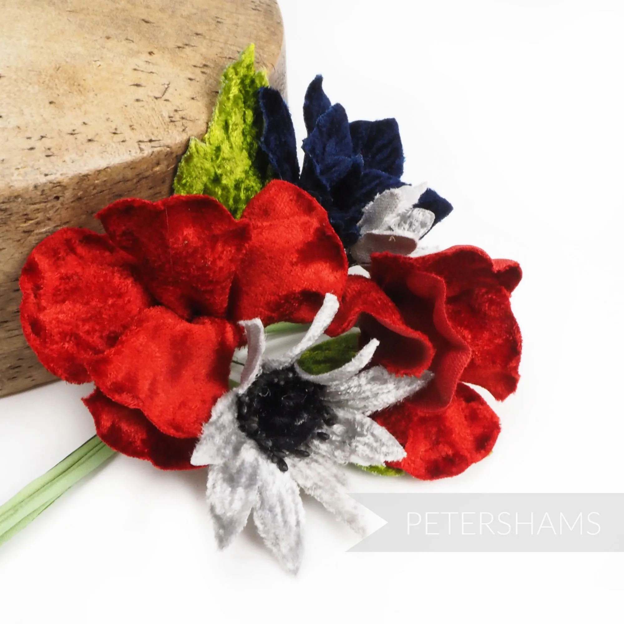 'Amelie' Vintage Velvet Flower Bunch Millinery Hat Mount