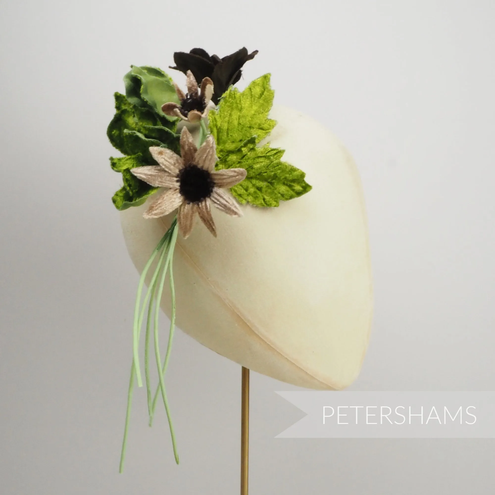 'Amelie' Vintage Velvet Flower Bunch Millinery Hat Mount