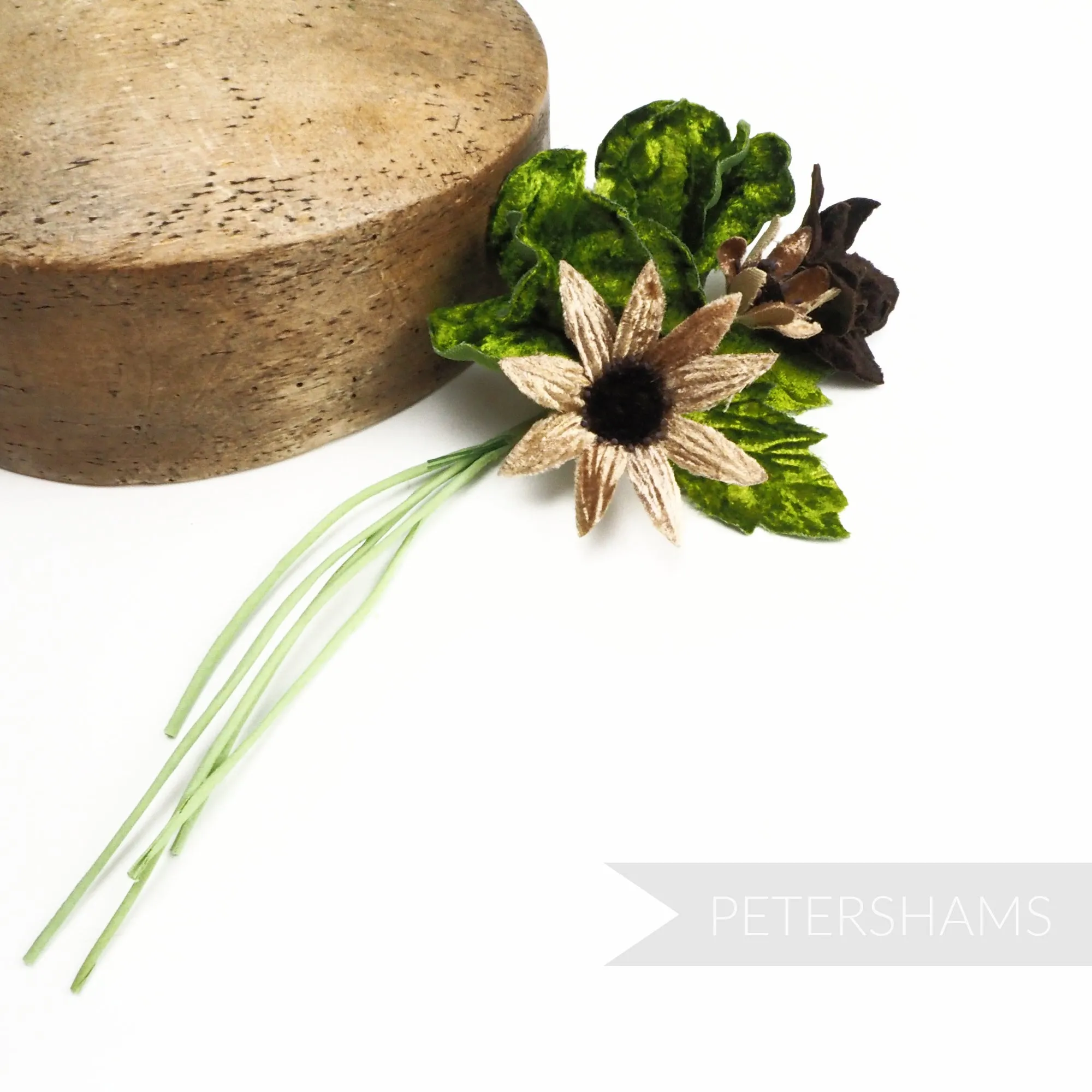 'Amelie' Vintage Velvet Flower Bunch Millinery Hat Mount
