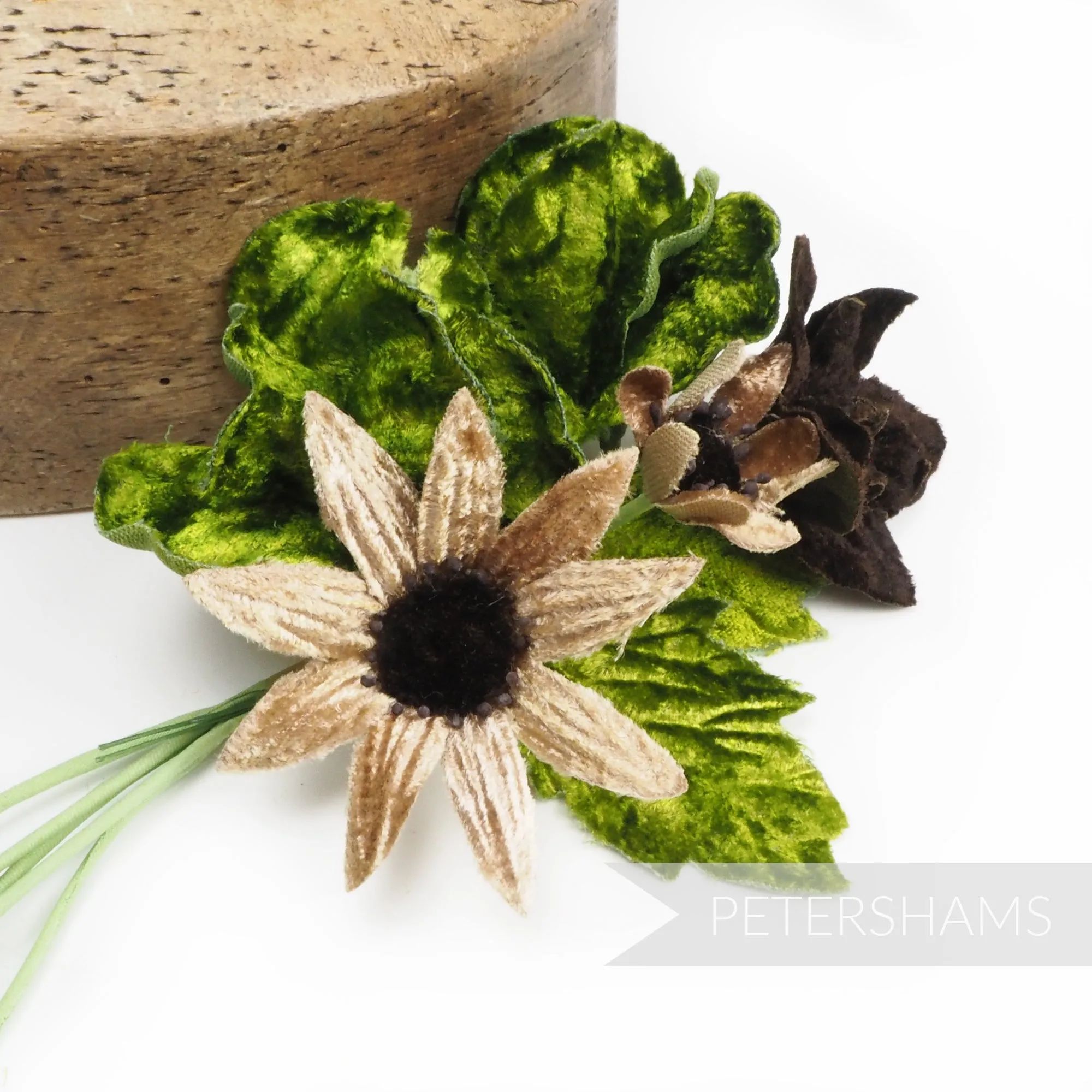 'Amelie' Vintage Velvet Flower Bunch Millinery Hat Mount