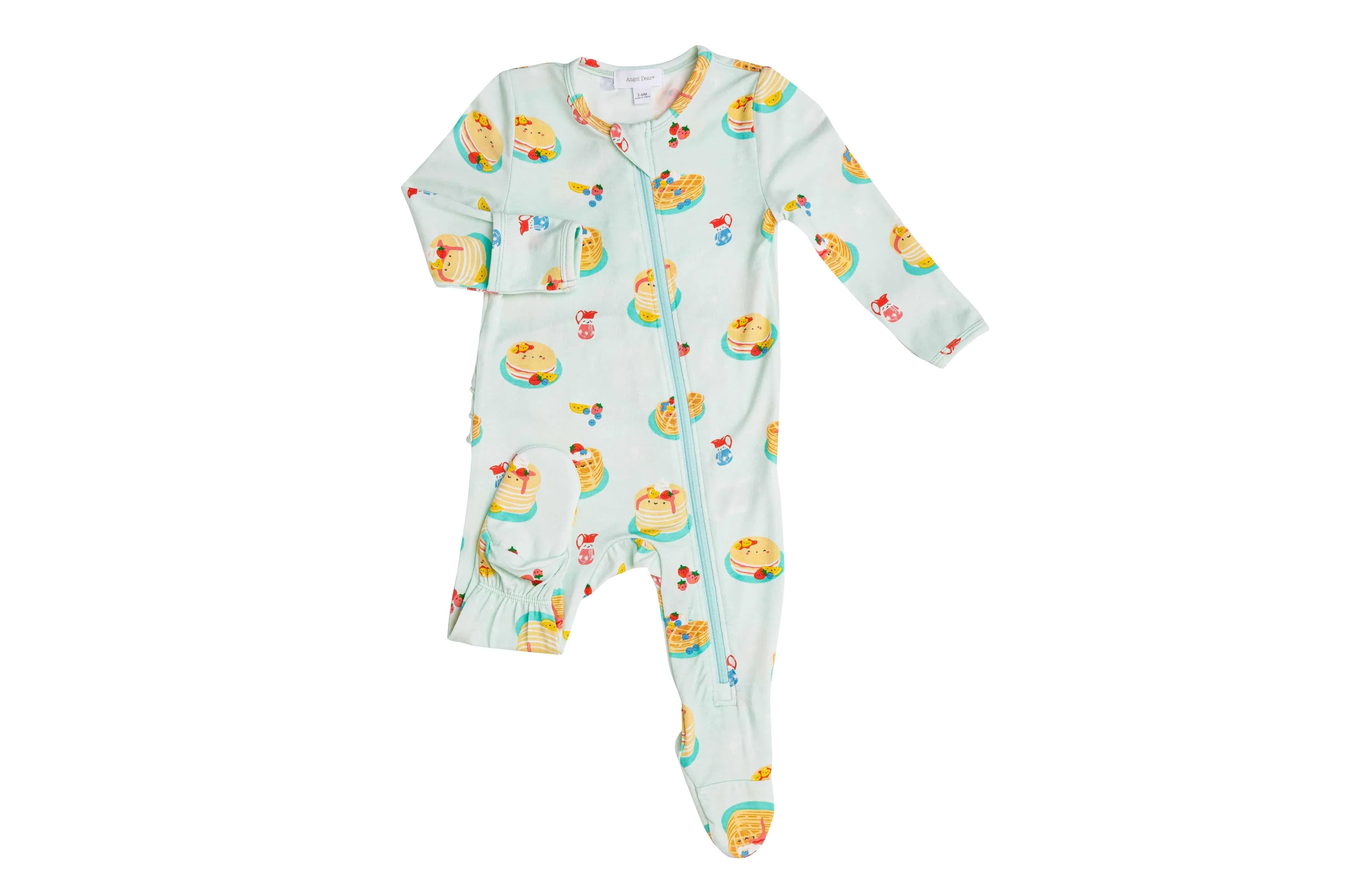 Angel Dear Front Zipper Footie in Pancakes