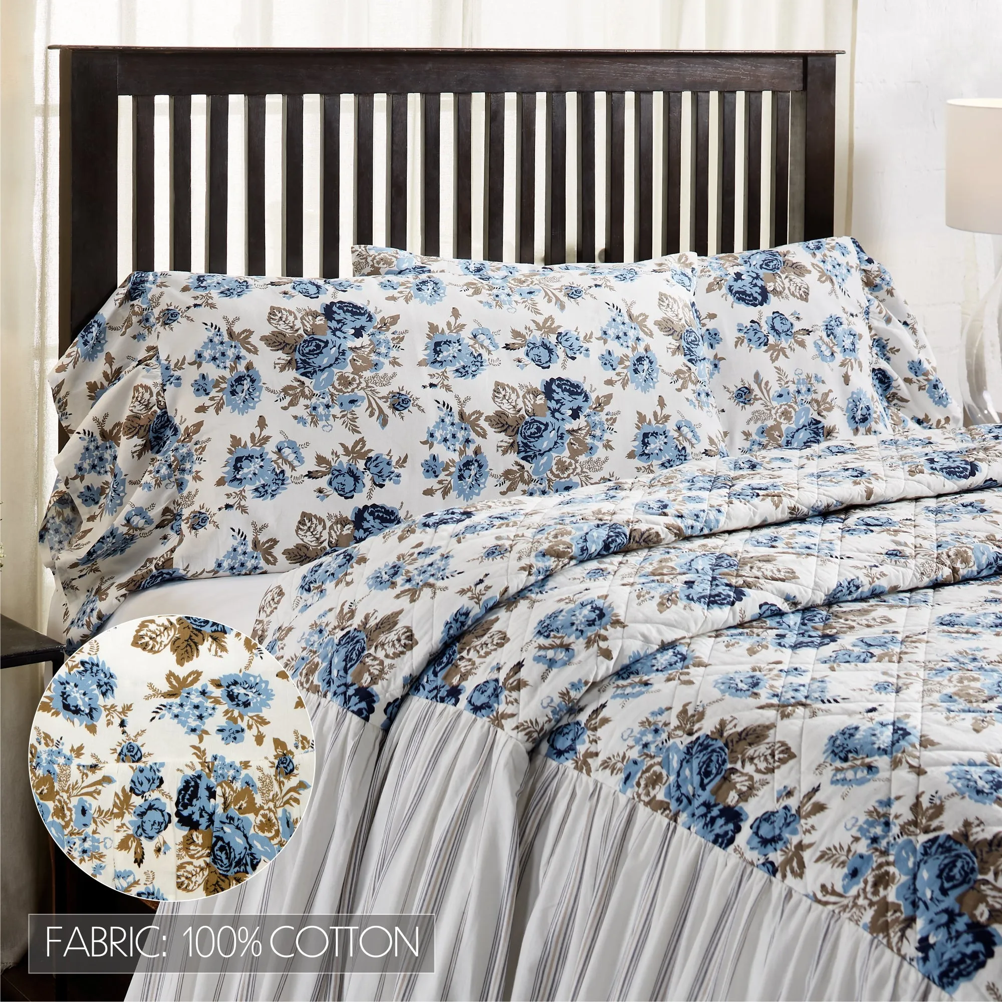 Annie Floral Ruffled Pillow Case Set of 2