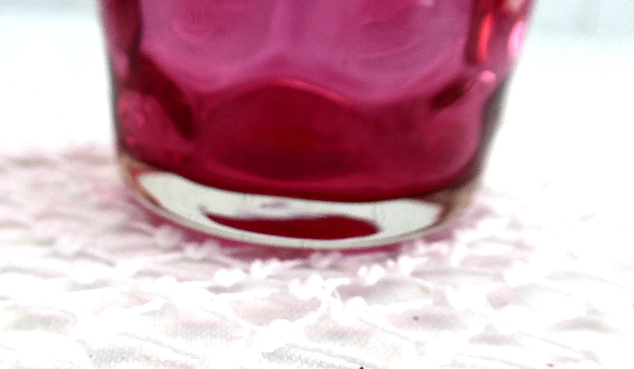 Antique Cranberry Glass Toothpick Baby Thumbprint Inverted Thumbprint