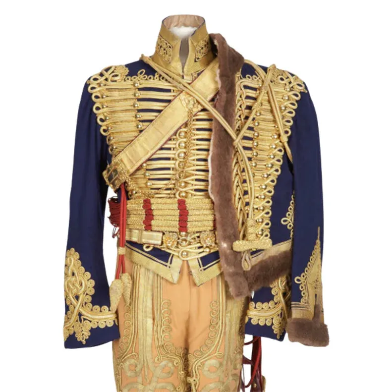 British Hussars Officer's Uniform, circa 1888, with Blue Wool Dolman