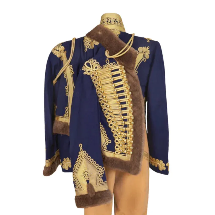 British Hussars Officer's Uniform, circa 1888, with Blue Wool Dolman