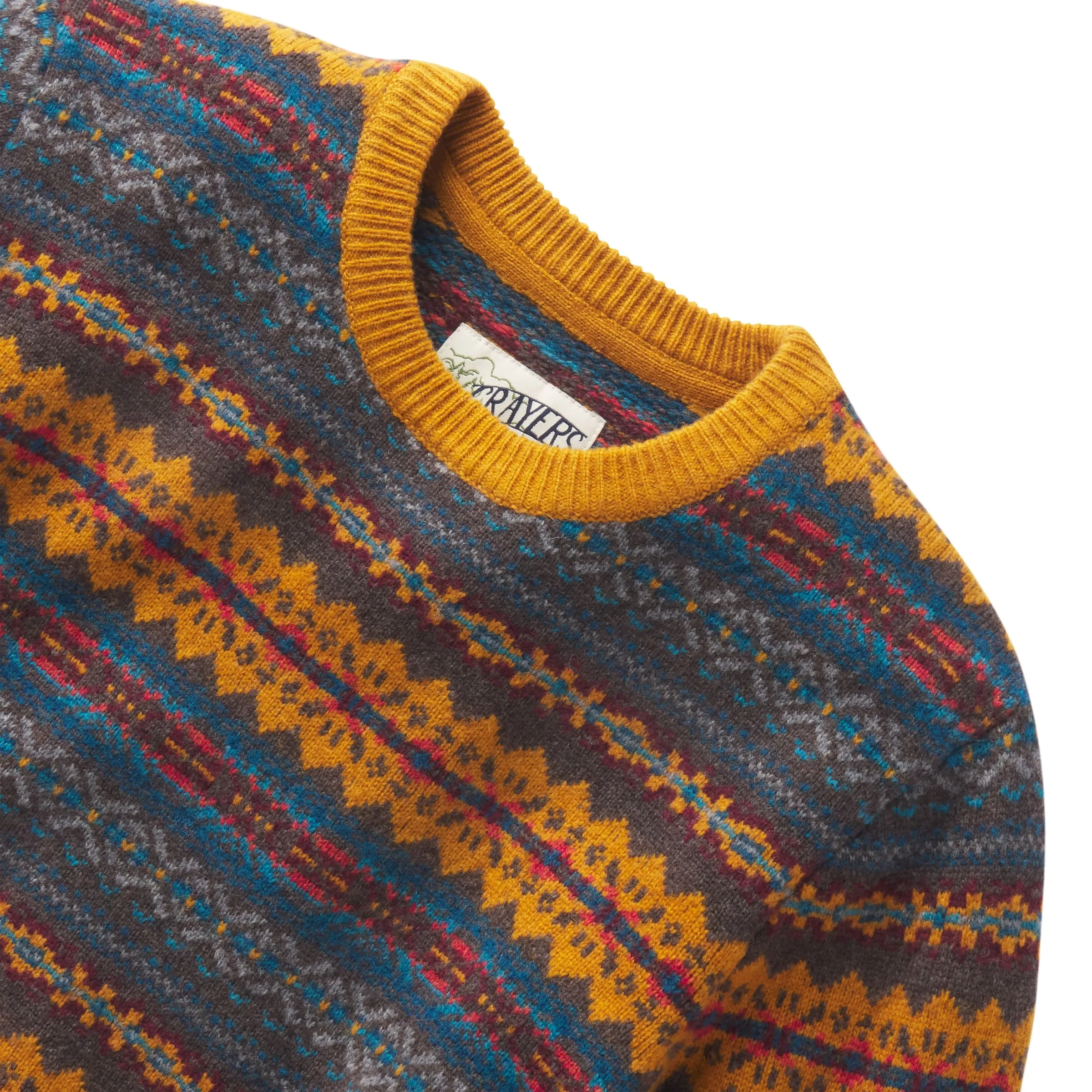 Burns Wool Fair Isle - Brown Multi color