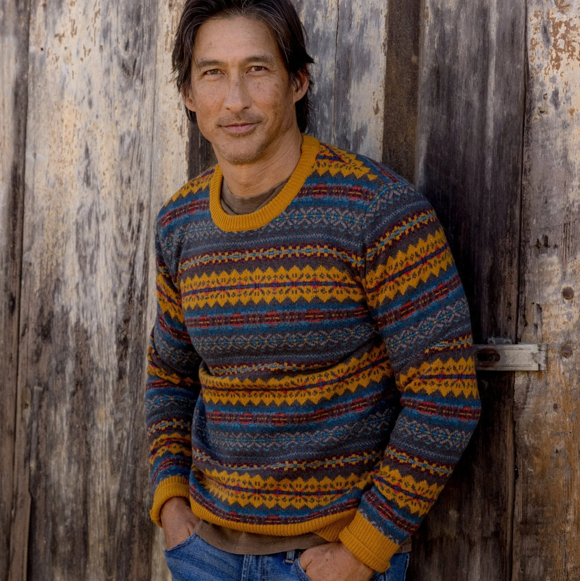 Burns Wool Fair Isle - Brown Multi color