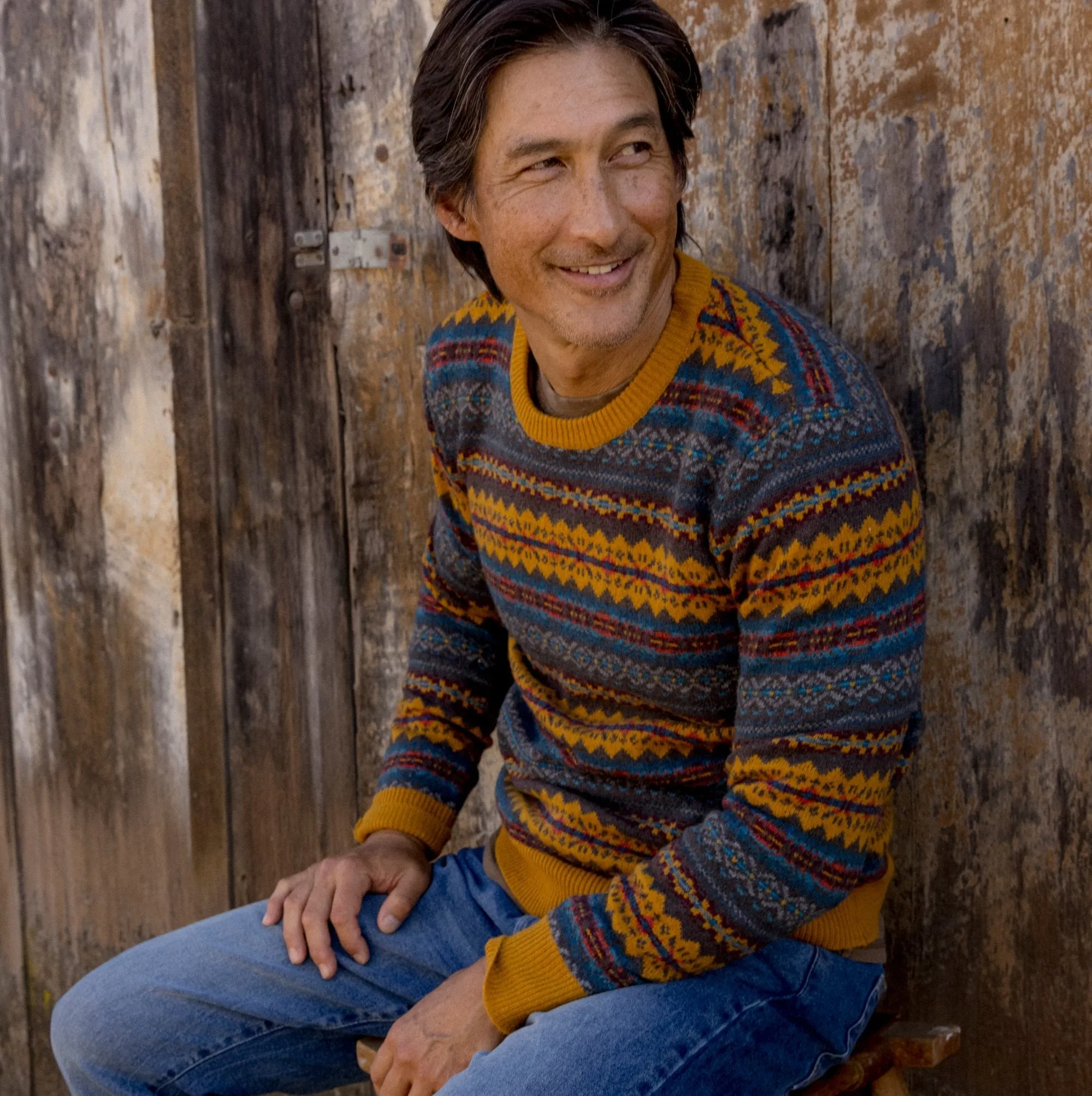 Burns Wool Fair Isle - Brown Multi color