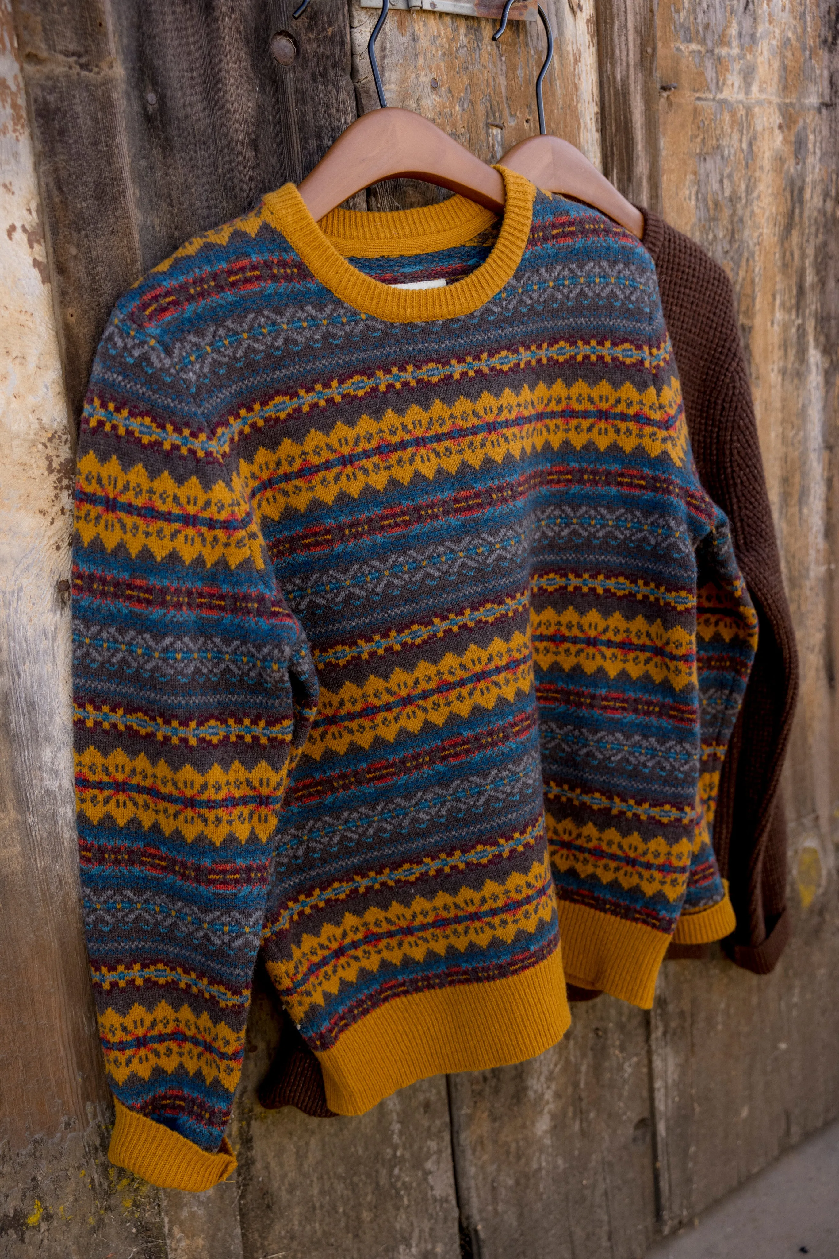Burns Wool Fair Isle - Brown Multi color