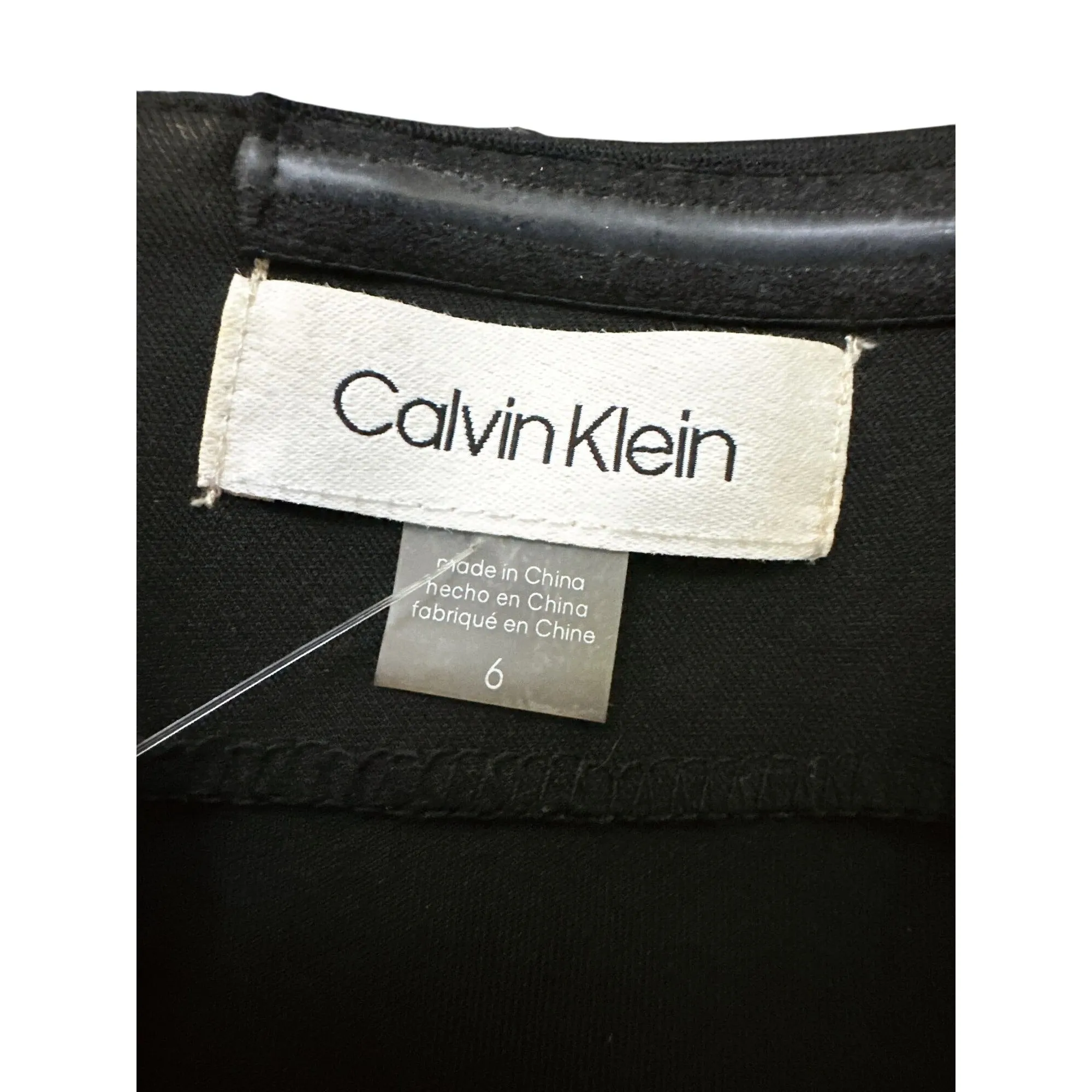 Calvin Klein Black Short-Sleeve Sheath Dress Size 6