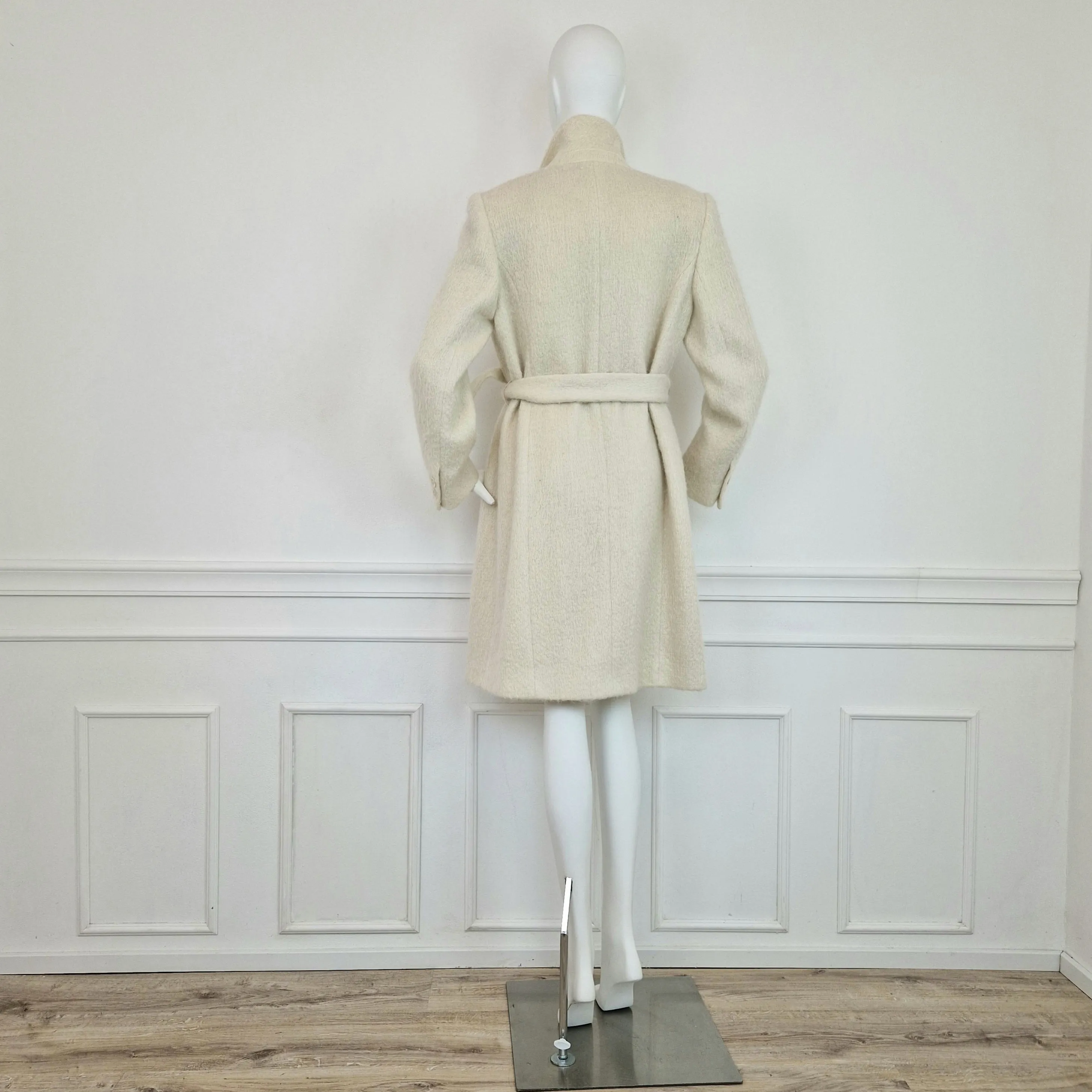 Cappotto bianco lana alpaca e mohair