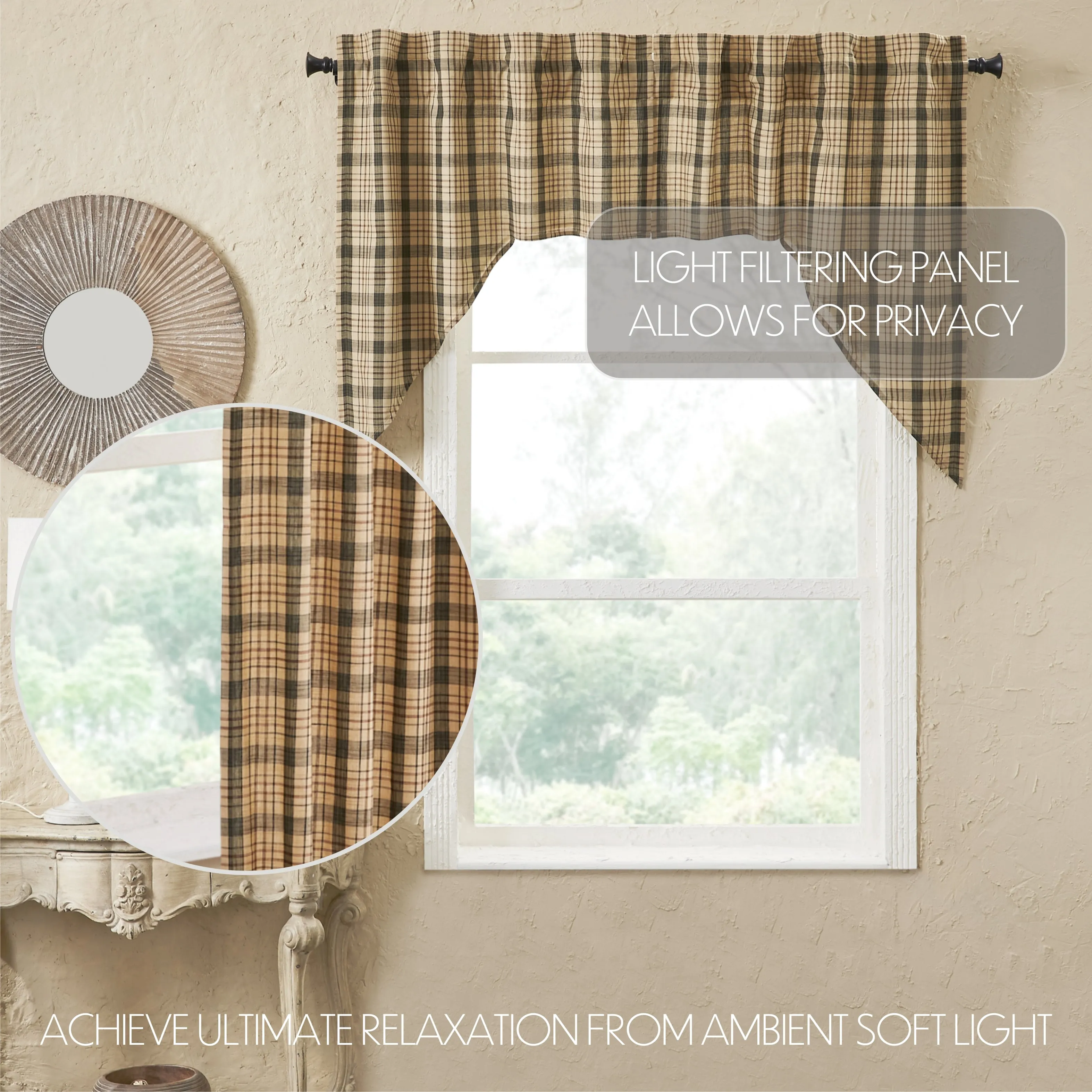 Cider Mill Plaid Swag Set of 2