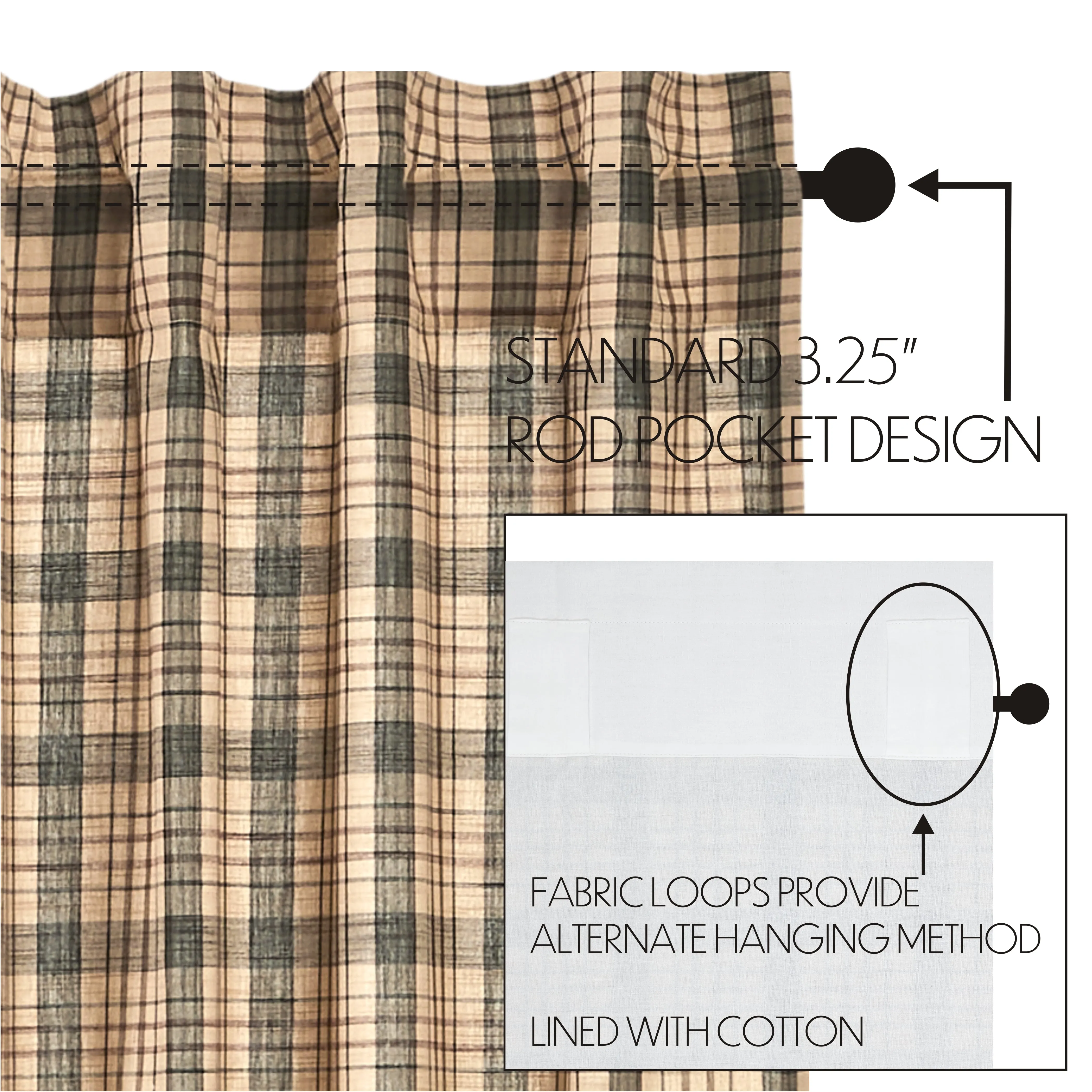 Cider Mill Plaid Swag Set of 2