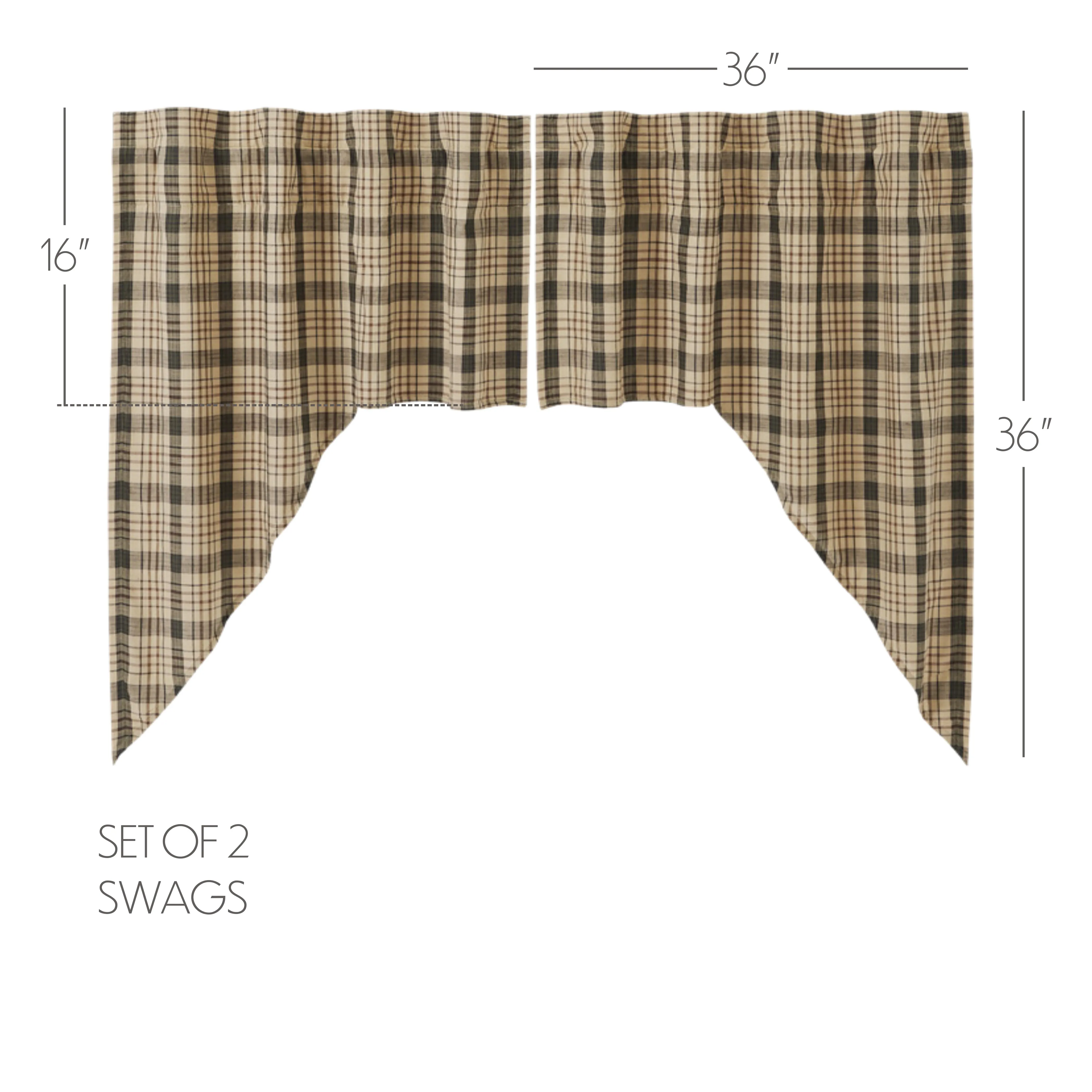 Cider Mill Plaid Swag Set of 2