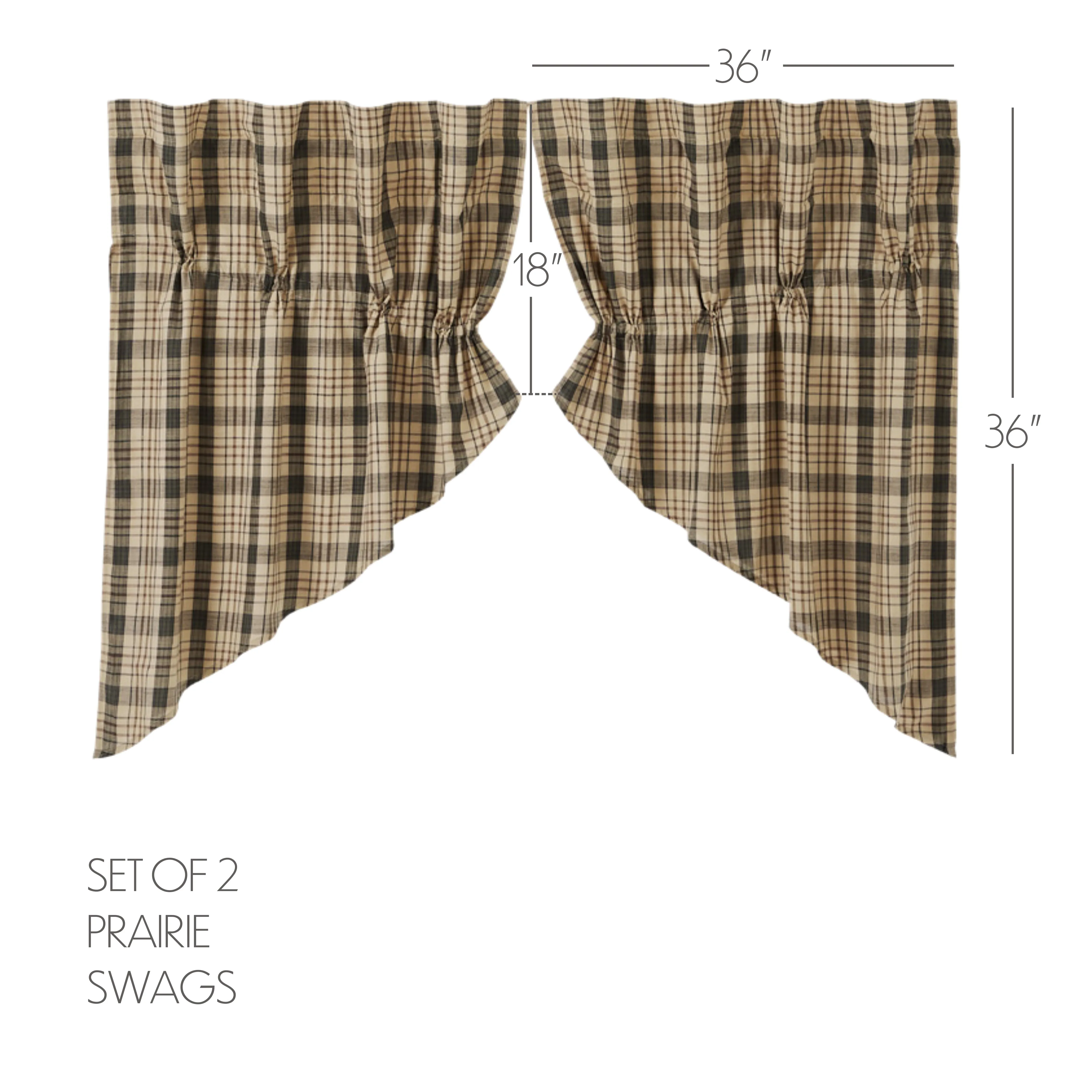 Cider Mill Plaid Swag Set of 2