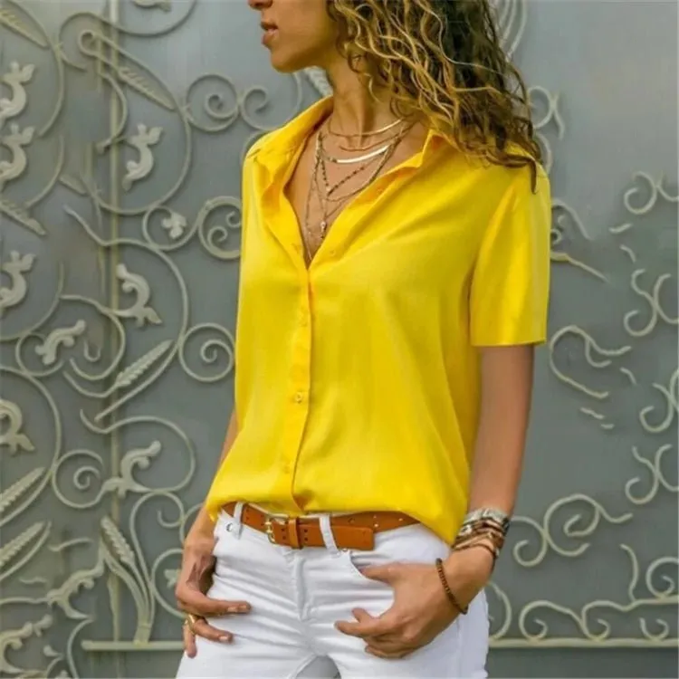 Classic Blouses long sleeves and Short sleeves solid color