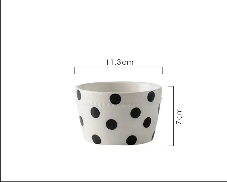 Creative Polka Dot Ceramic Dishes & Coffee Cups - Stylish Tableware for Every Occasion