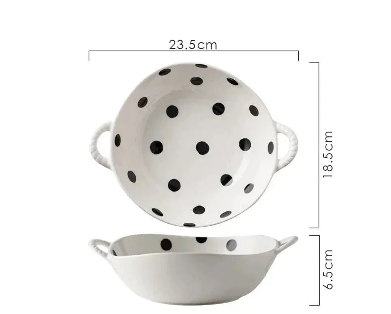Creative Polka Dot Ceramic Dishes & Coffee Cups - Stylish Tableware for Every Occasion