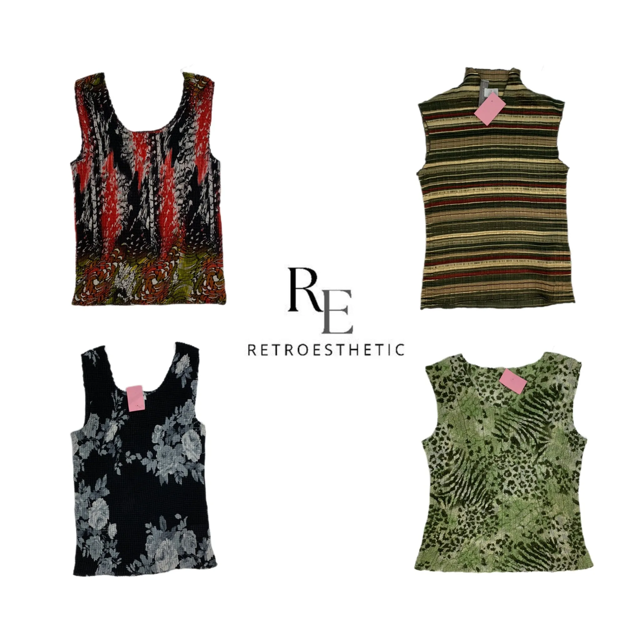 Crushed Y2K Printed Tops (SR-293)