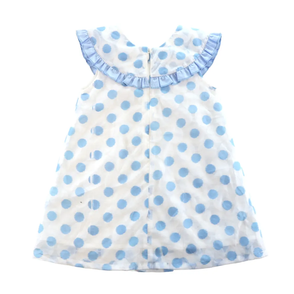 Dotted Sheer Dress - Blue