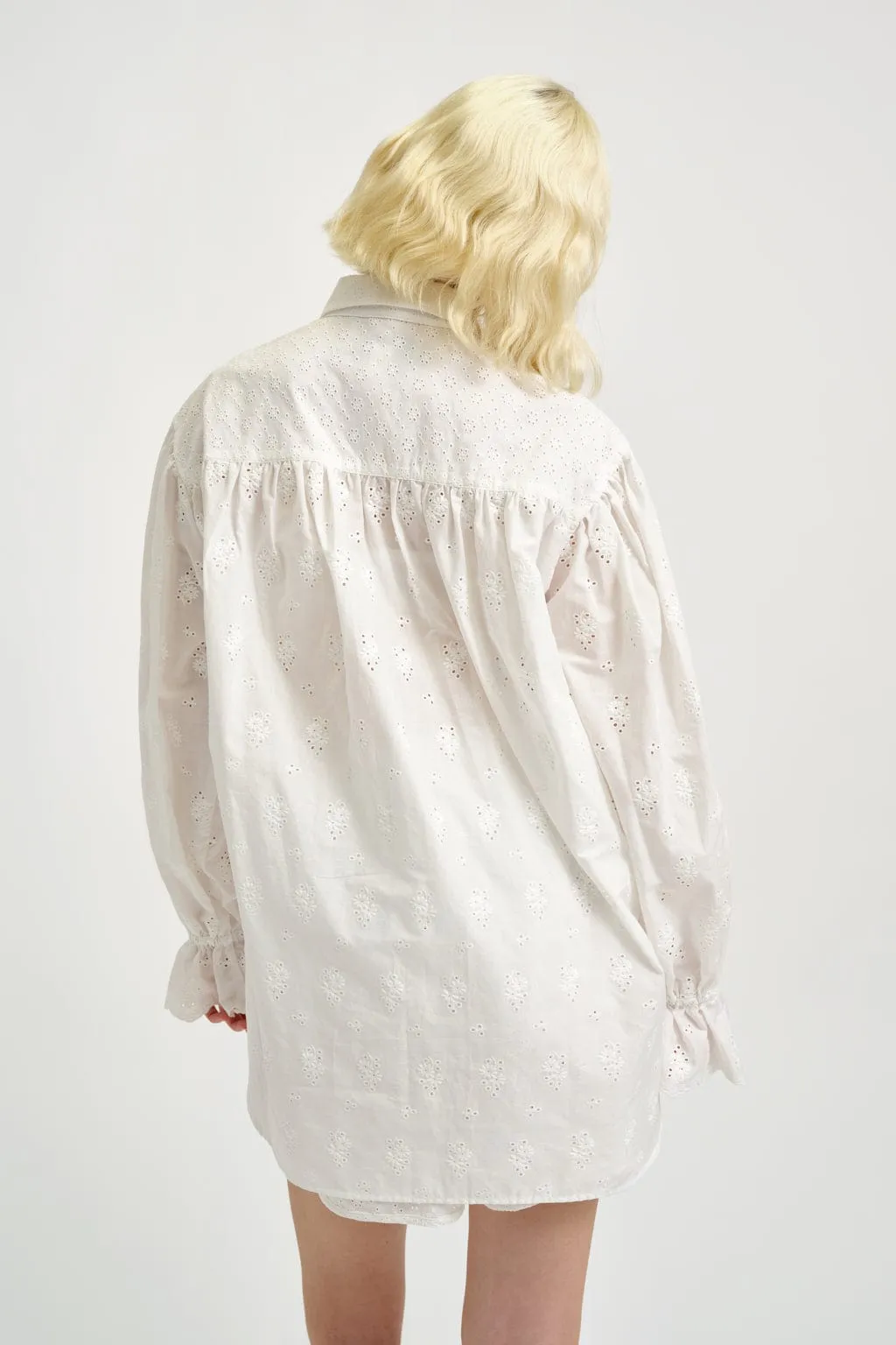 Esme Shirt White Eyelet Combo