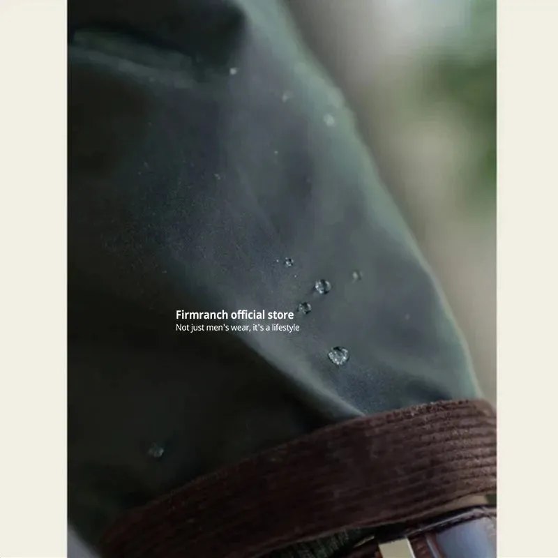 Firmranch Amekaji British Vintage Oil Wax Hunting Jacket Cargo Waterproof Trench Coat Fall Winter Blazer Men Women Free Shiping