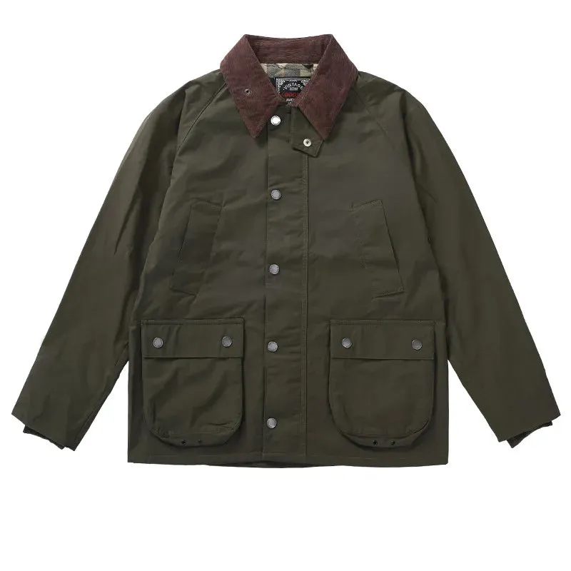 Firmranch Amekaji British Vintage Oil Wax Hunting Jacket Cargo Waterproof Trench Coat Fall Winter Blazer Men Women Free Shiping