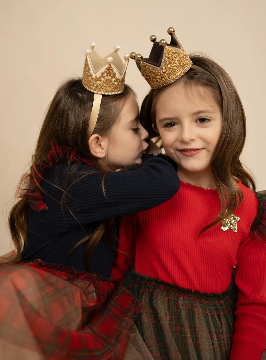 Girls Dresses | Checker Frill Tutu- Red | Petite Hailey