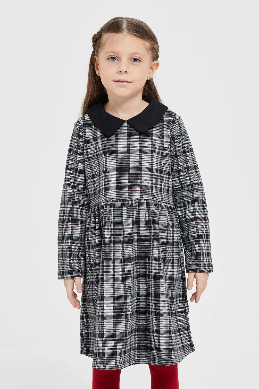 Girls Grey And Black Checkered