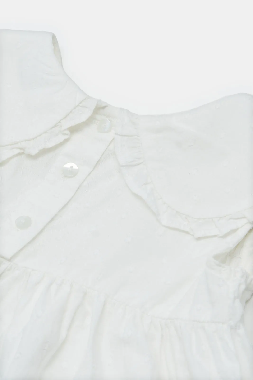 Infant Girls White Collar Blouse