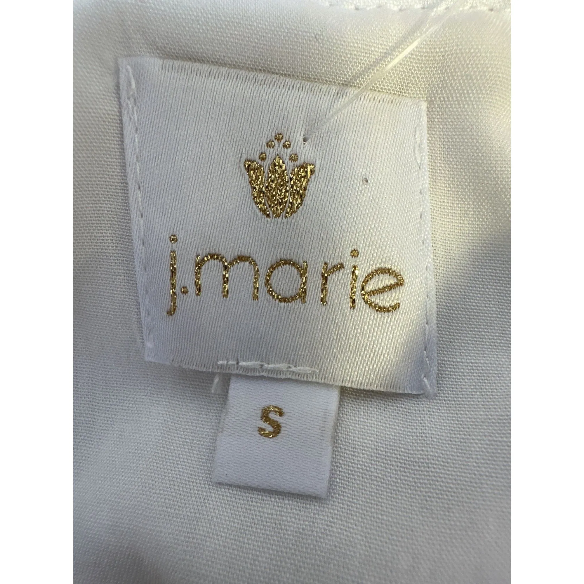 J. Marie White Embroidered Tiered Short-Sleeve Dress w/Ruffle Details Size S