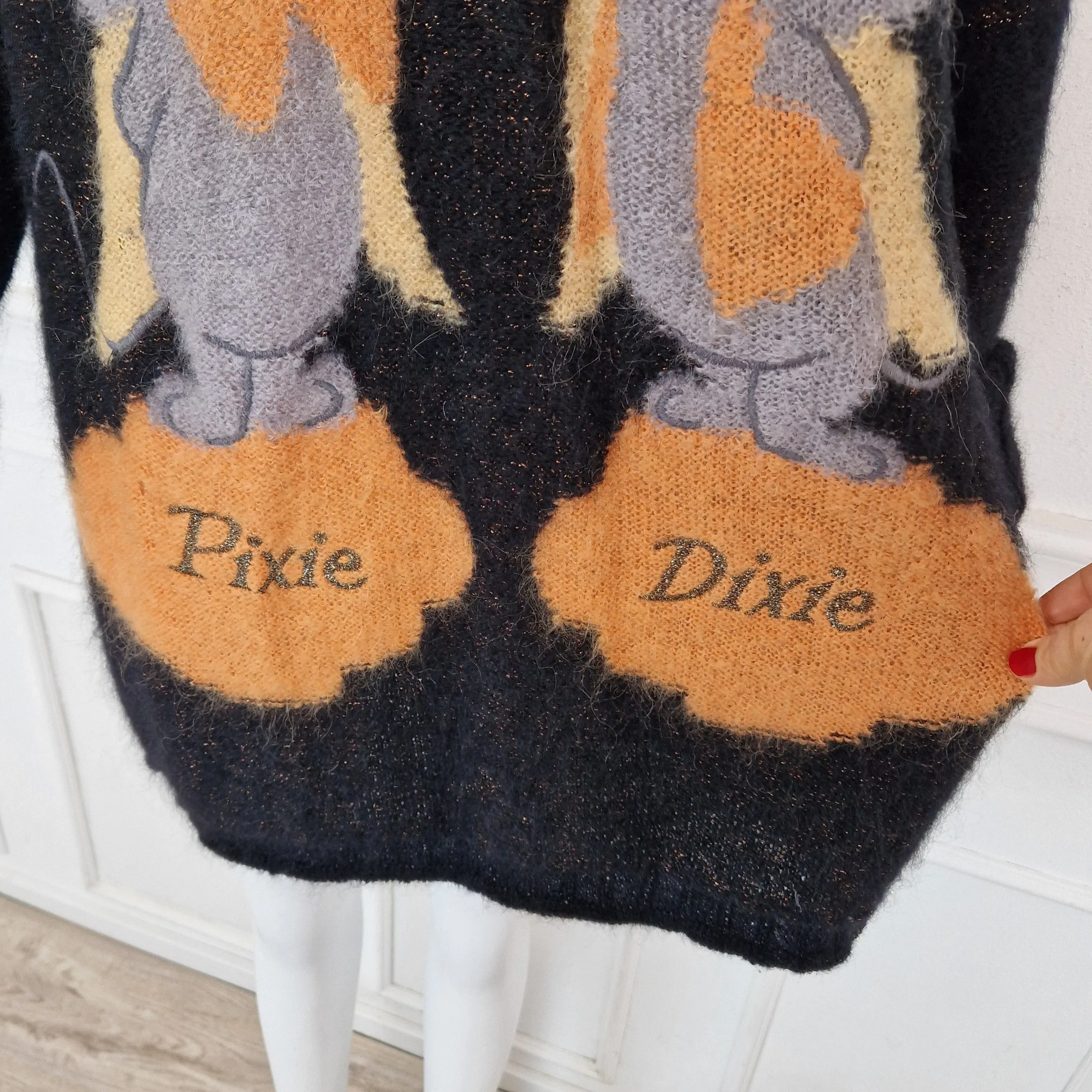 Jc de Castelbajac | Maxi maglione Pixie e Dixie 1995