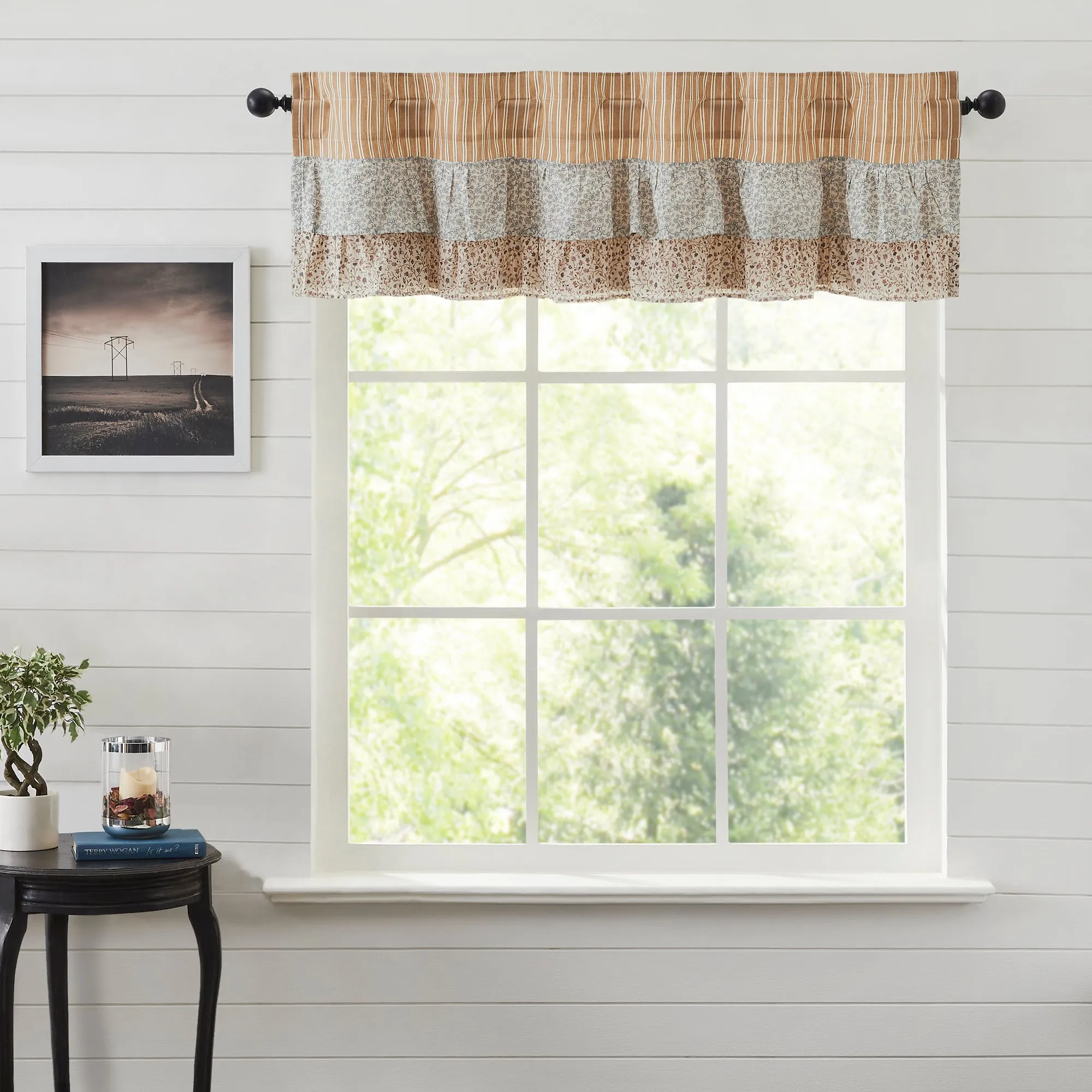 Kaila Ticking Ruffled Valance