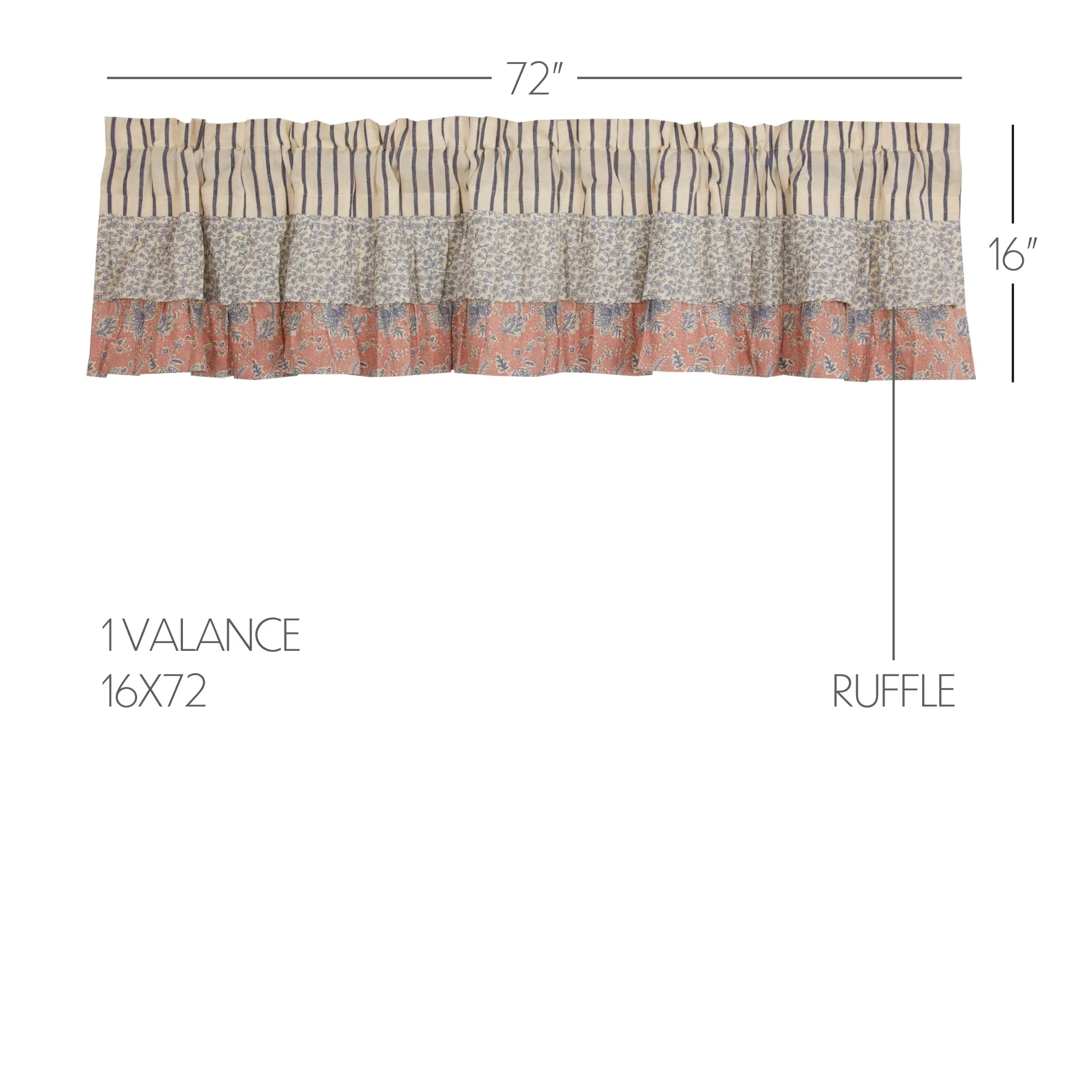 Kaila Ticking Ruffled Valance