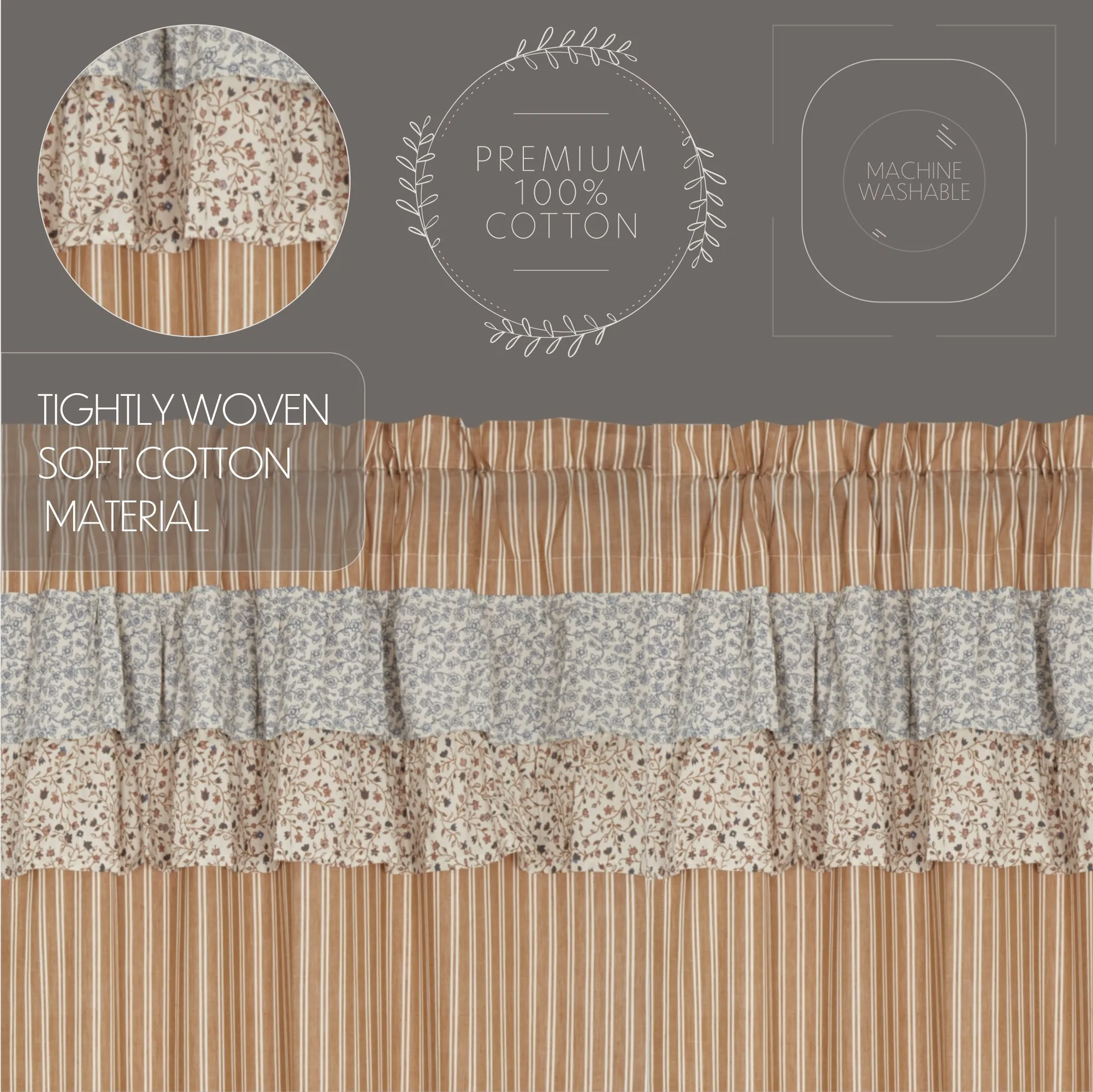 Kaila Ticking Ruffled Valance