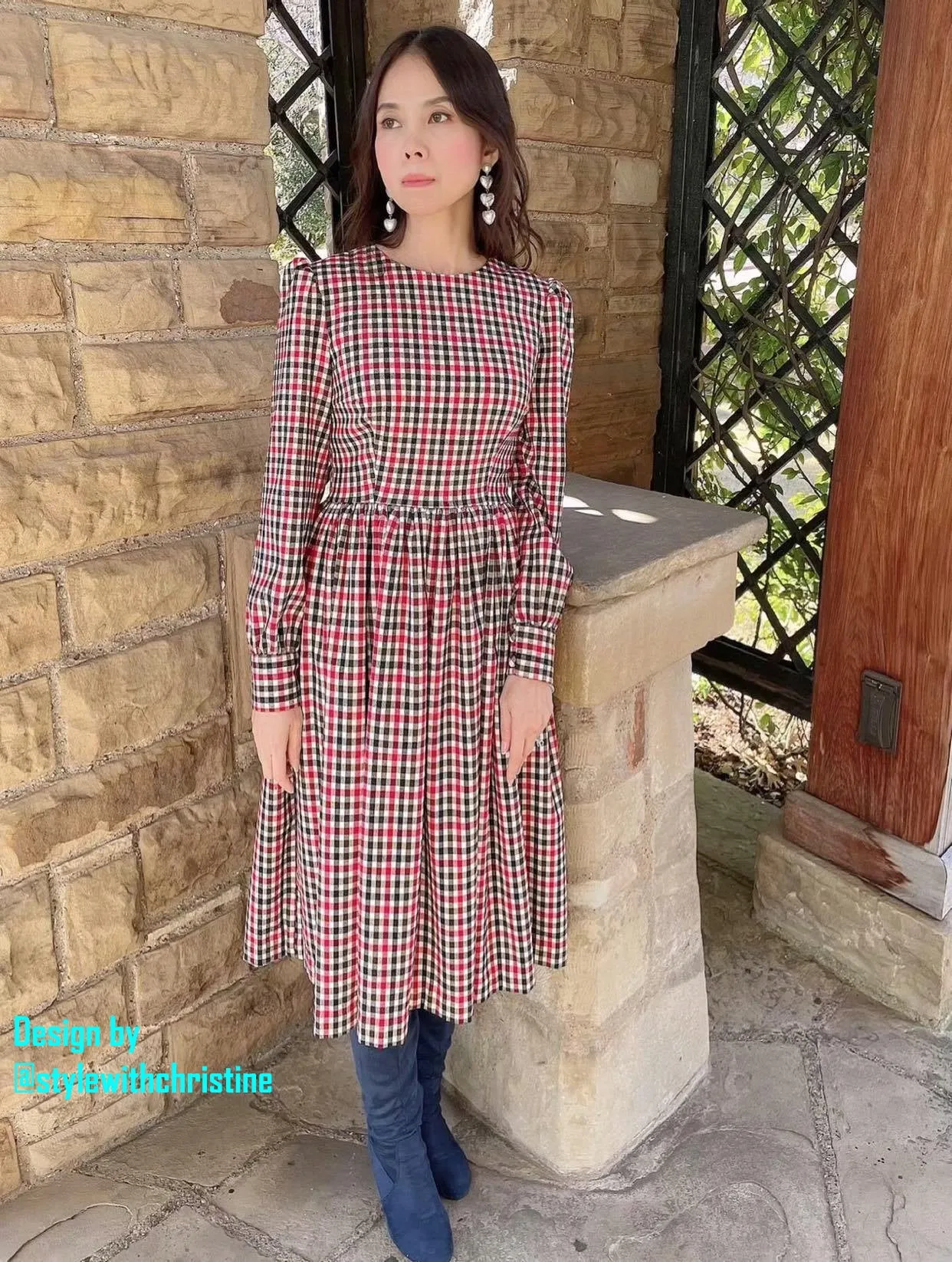 Loren Dress in Autumn Plaid Checkered size S