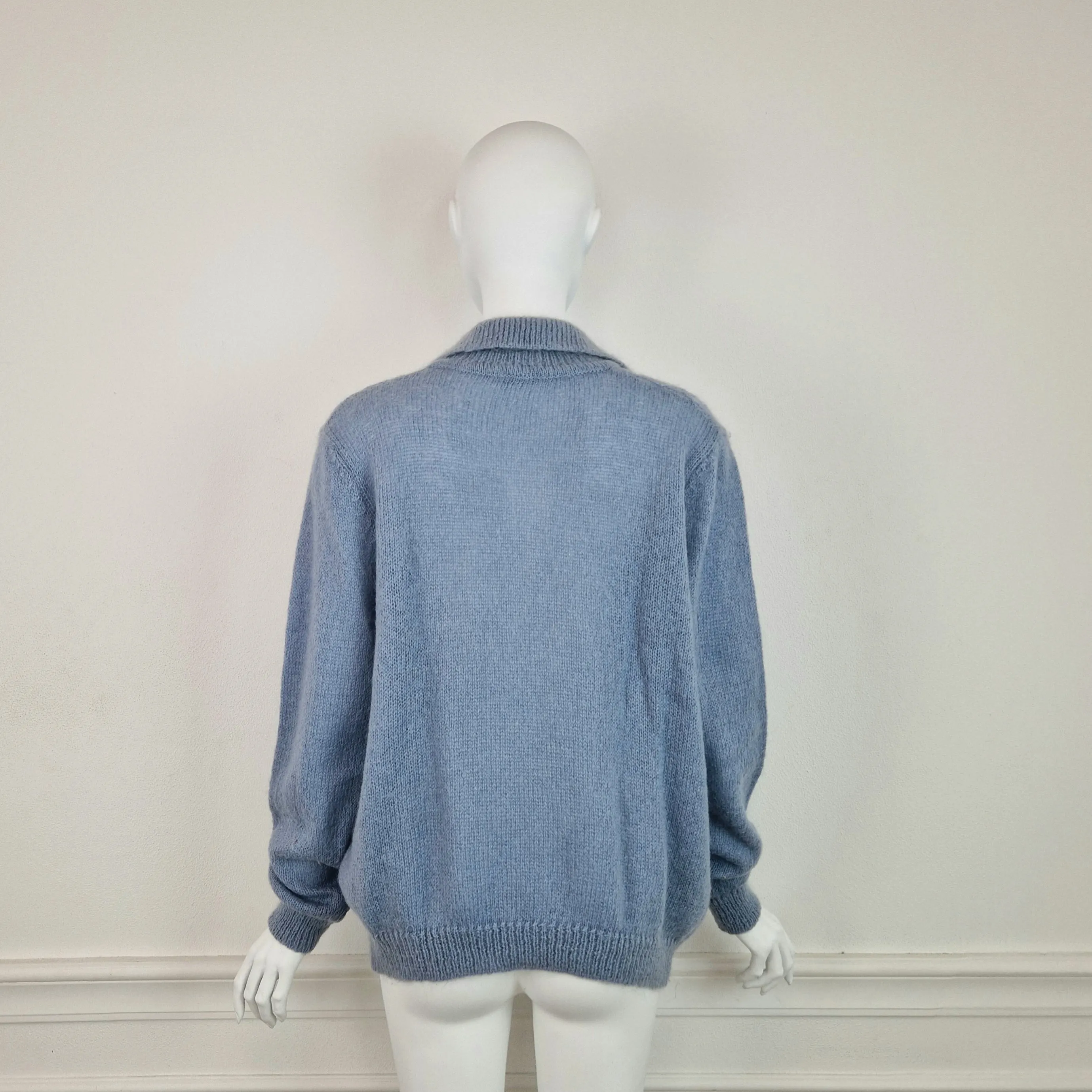 Maglione vintage azzurro ceruleo