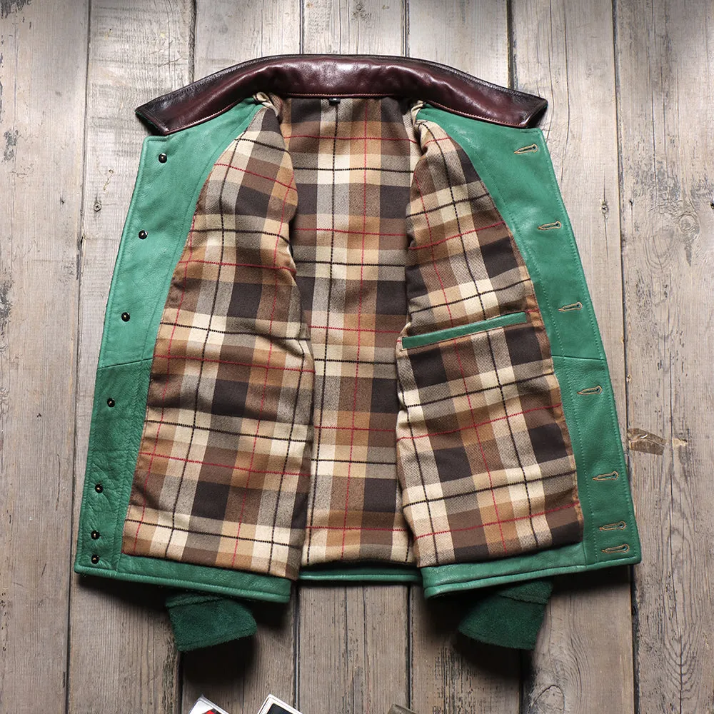 Men's 1920s Suede Ranch Jacket Green