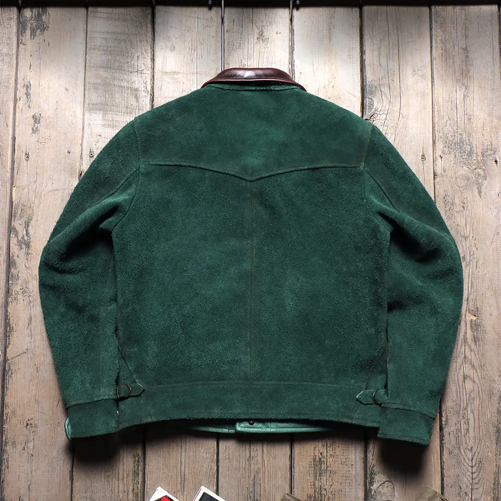 Men's 1920s Suede Ranch Jacket Green