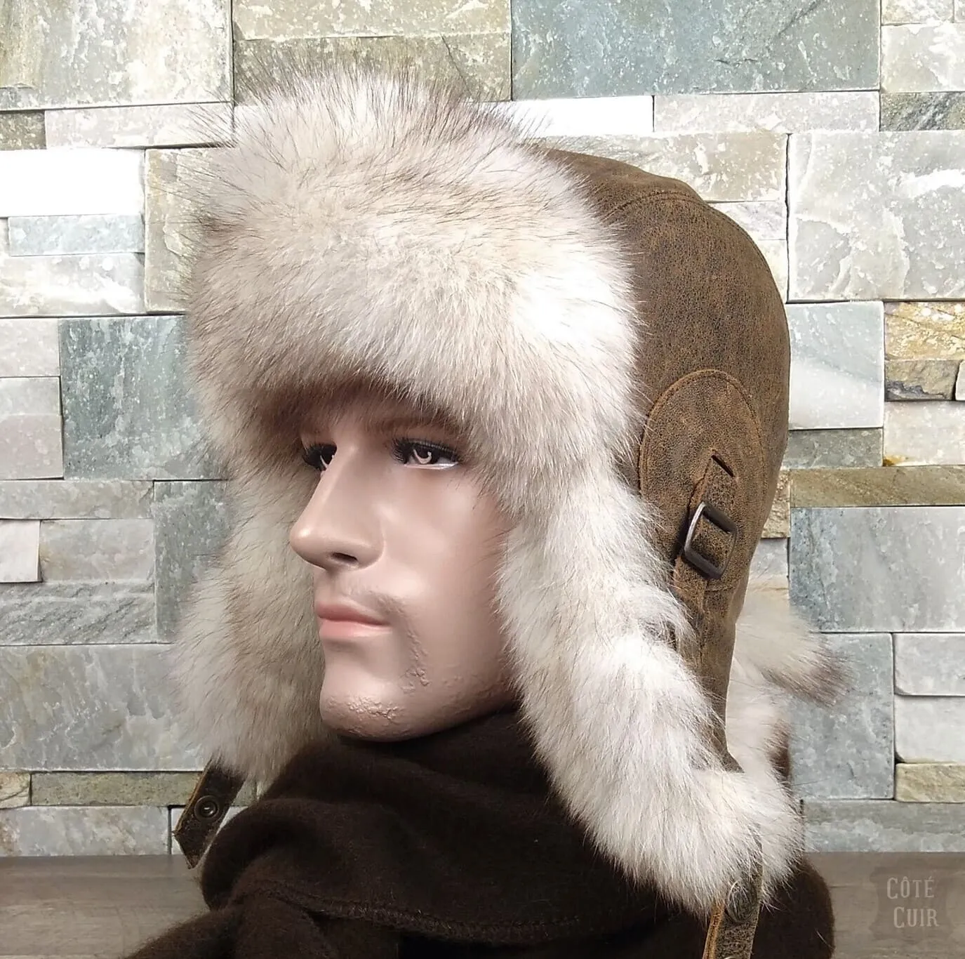 Norwegian Fox Fur Aviator Hat - Simon Model