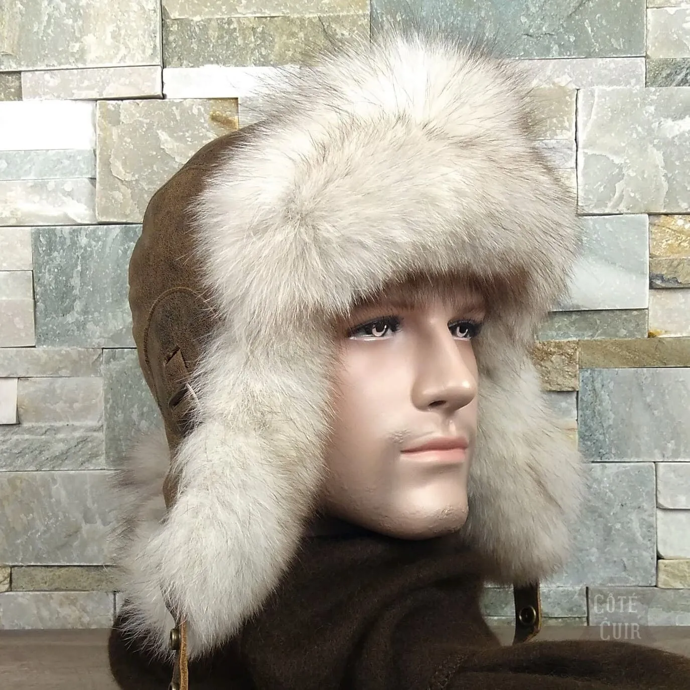 Norwegian Fox Fur Aviator Hat - Simon Model